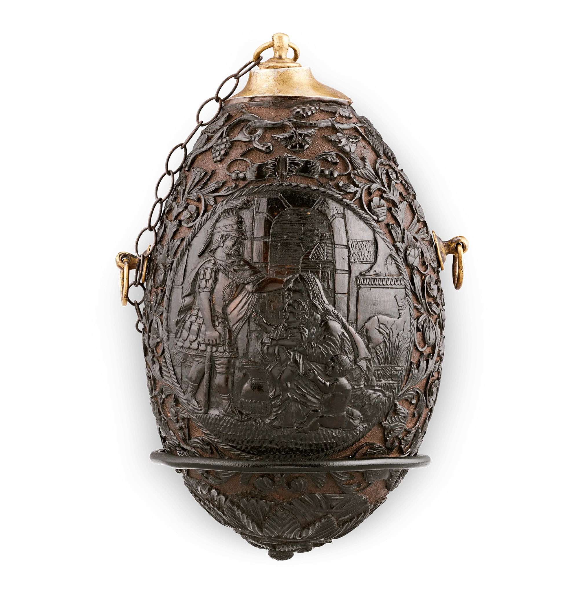 18th-Century Bugbear Gunpowder Flask - Image 3