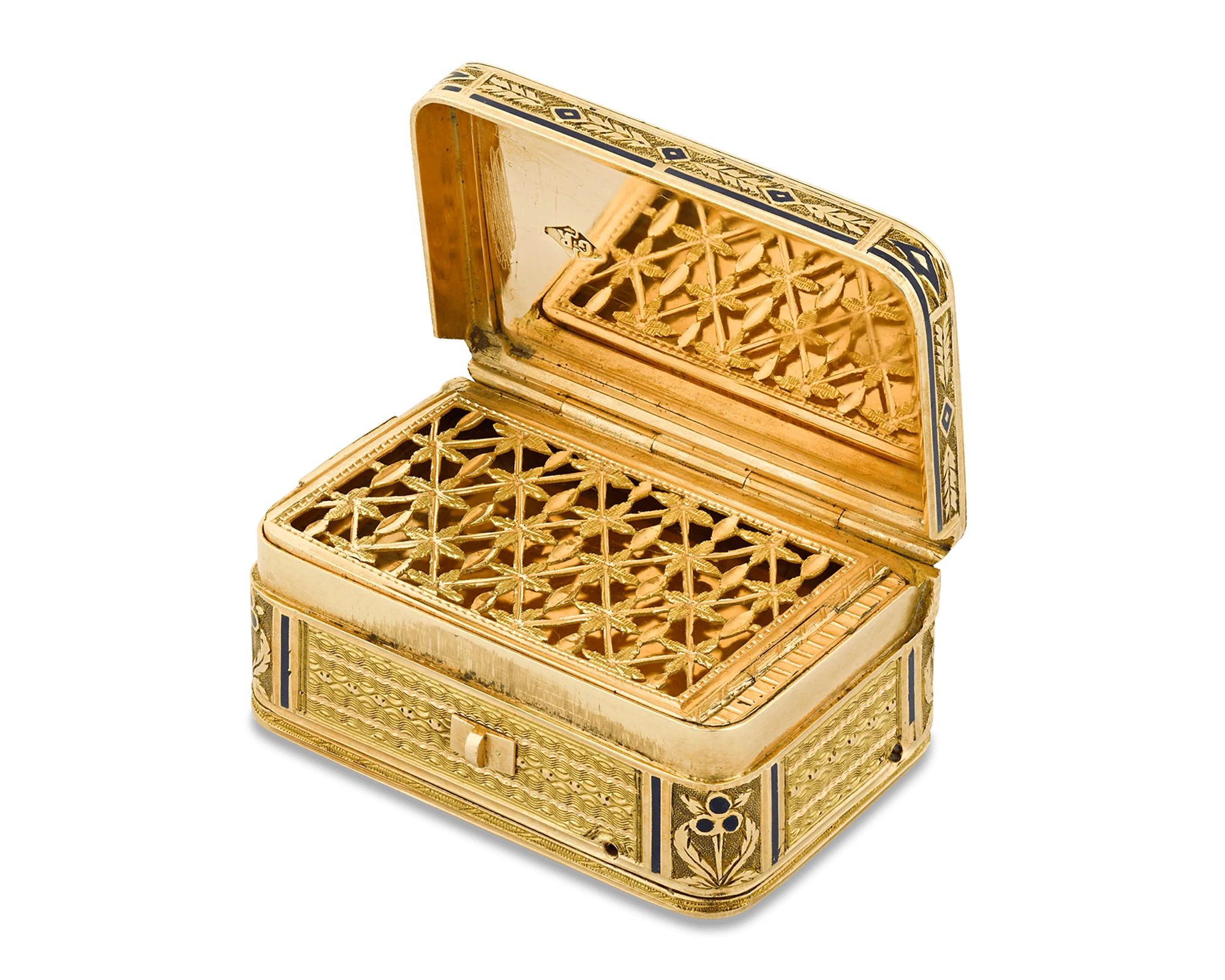 19th-Century Swiss Gold Musical Vinaigrette - Image 2