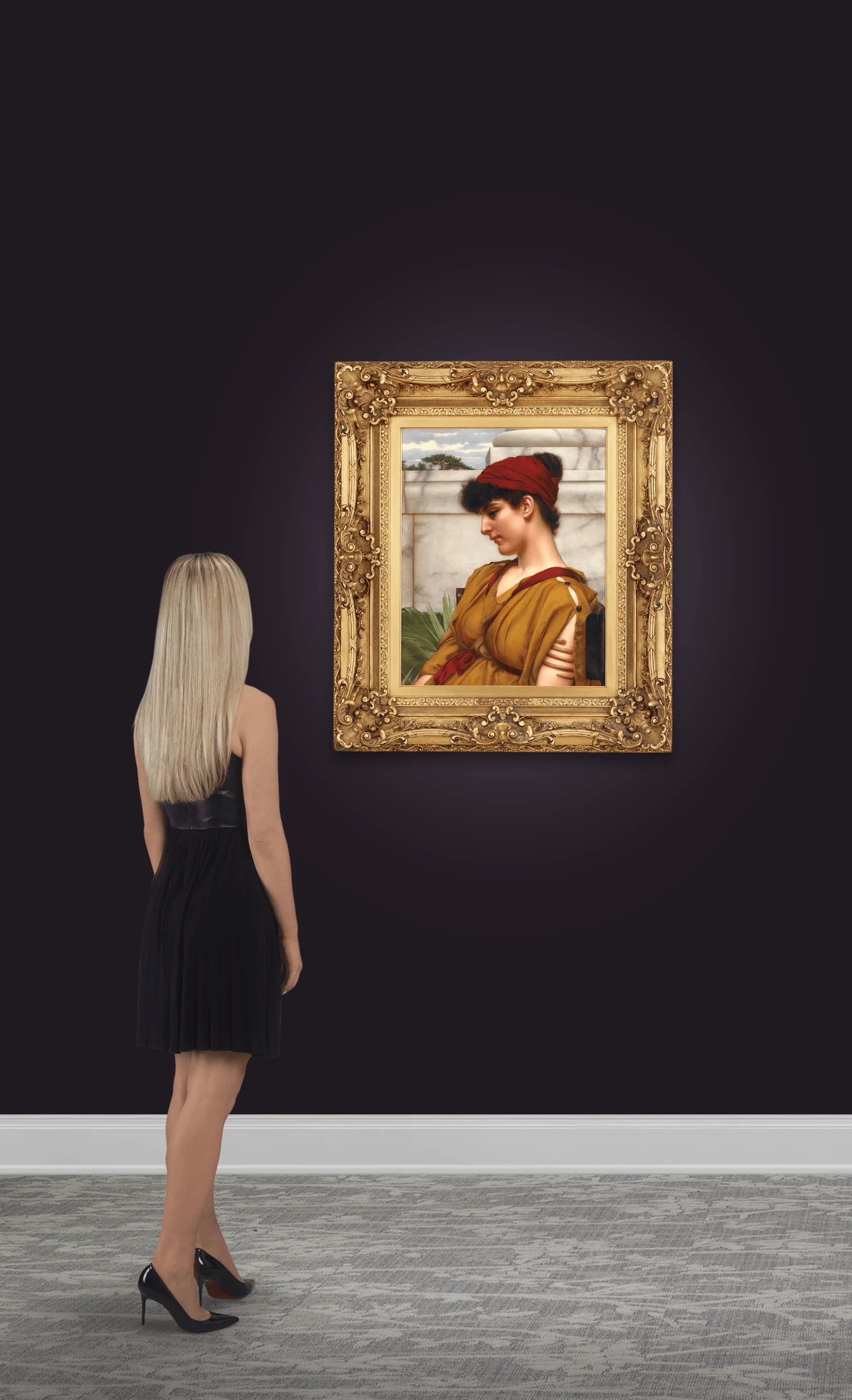 A Classical Beauty in Profile by John William Godward - Image 5