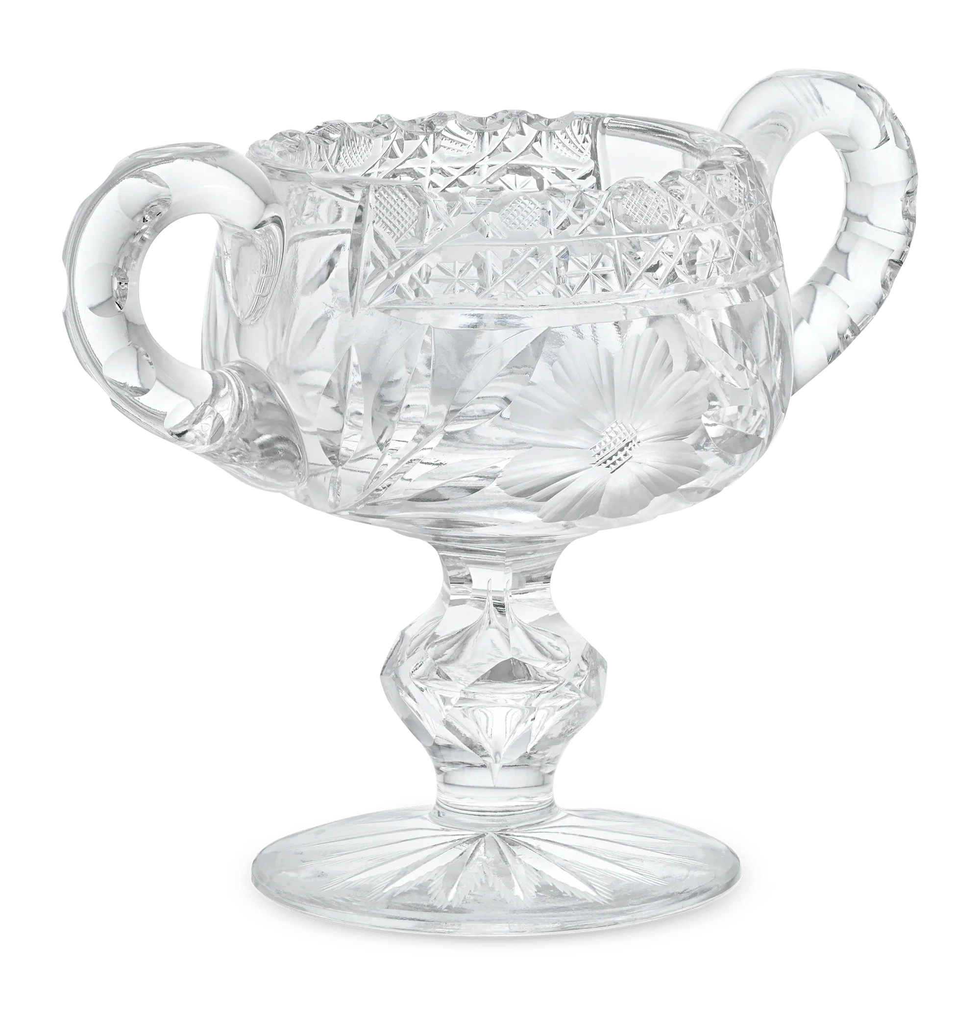 American Brilliant Period Cut Glass Creamer and Sugar Bowl - Image 2