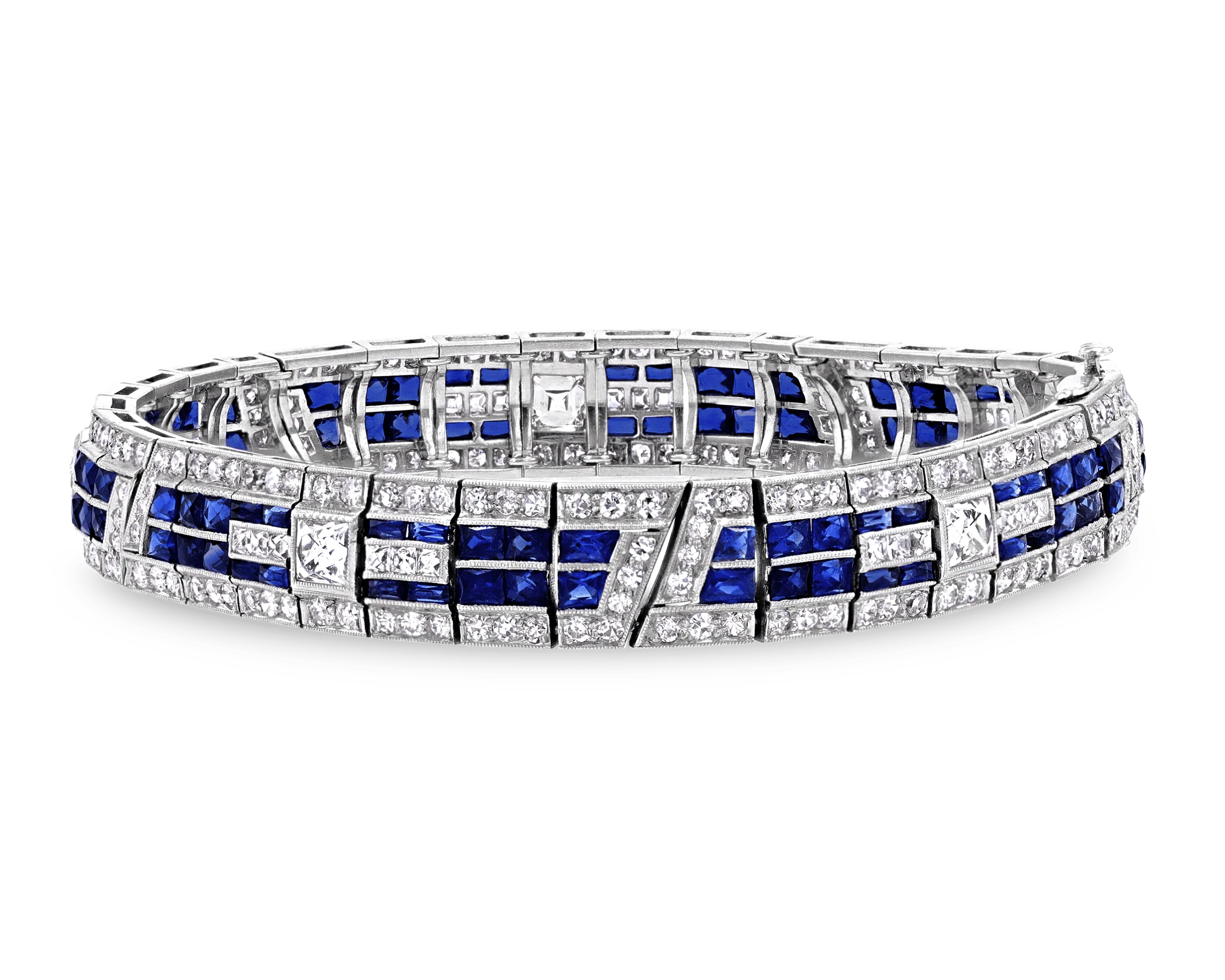 Art Deco Diamond and Sapphire Bracelet