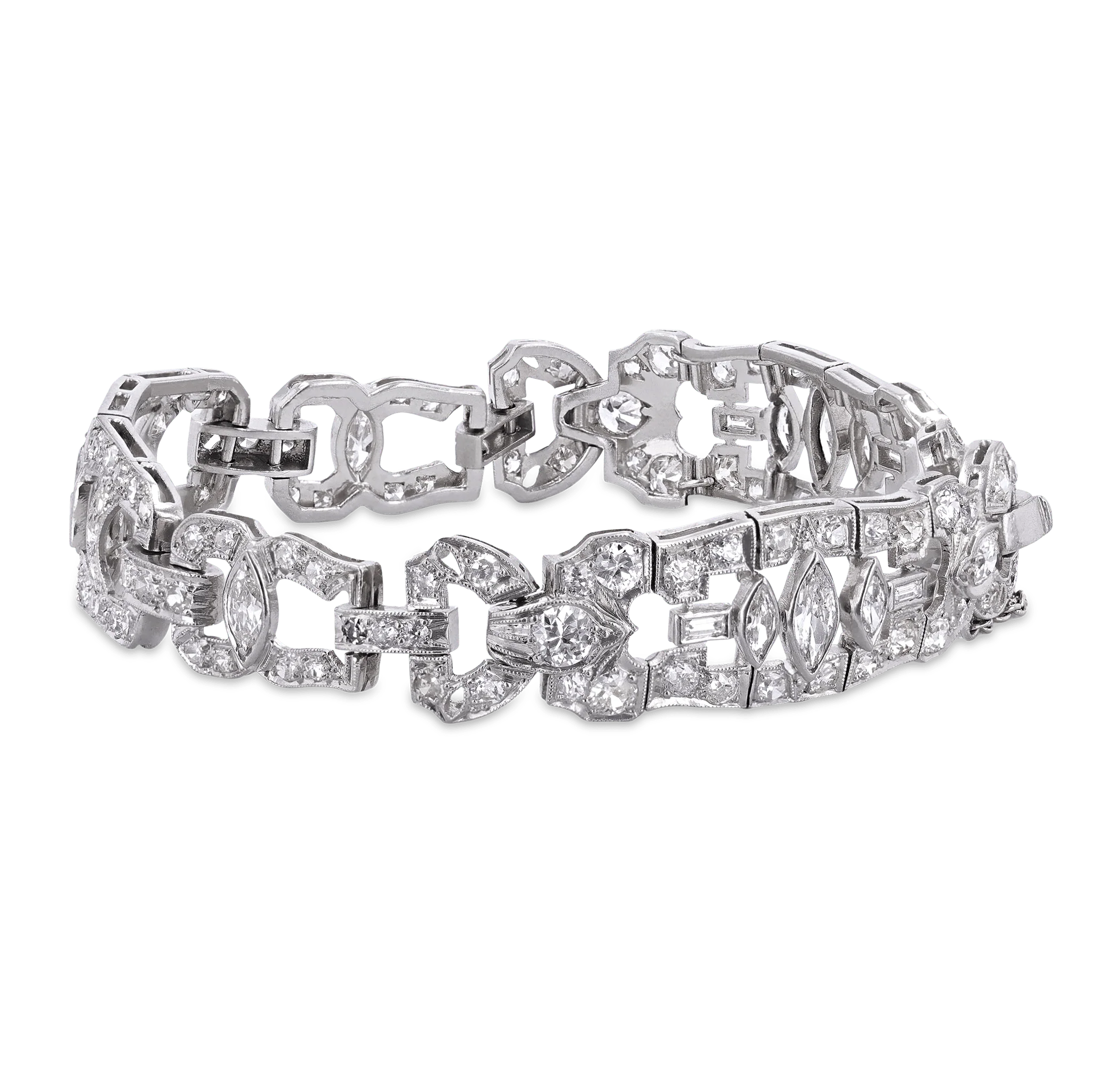 Art Deco Diamond Bracelet, 6.20 Carats