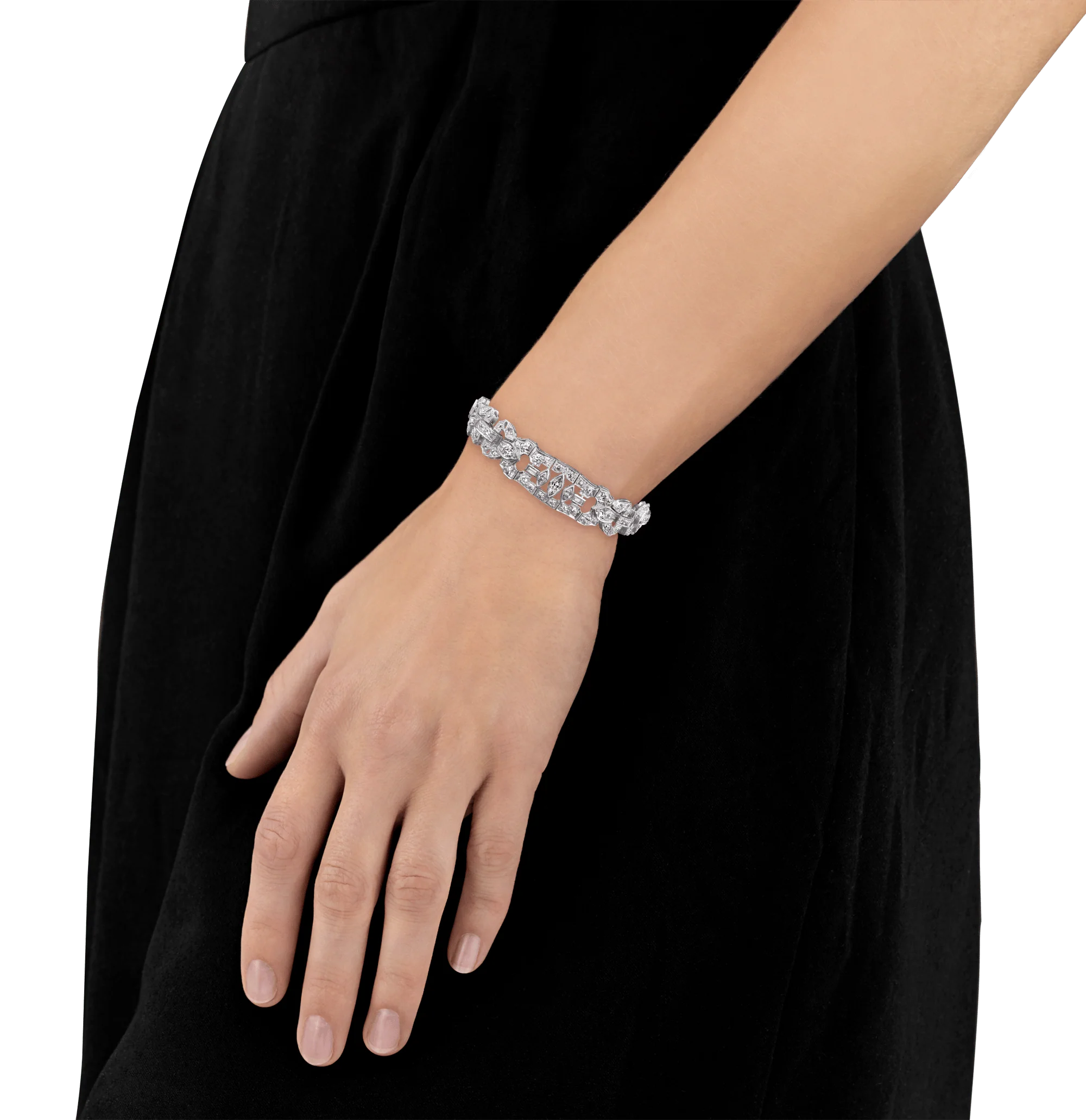 Art Deco Diamond Bracelet, 6.20 Carats - Image 2