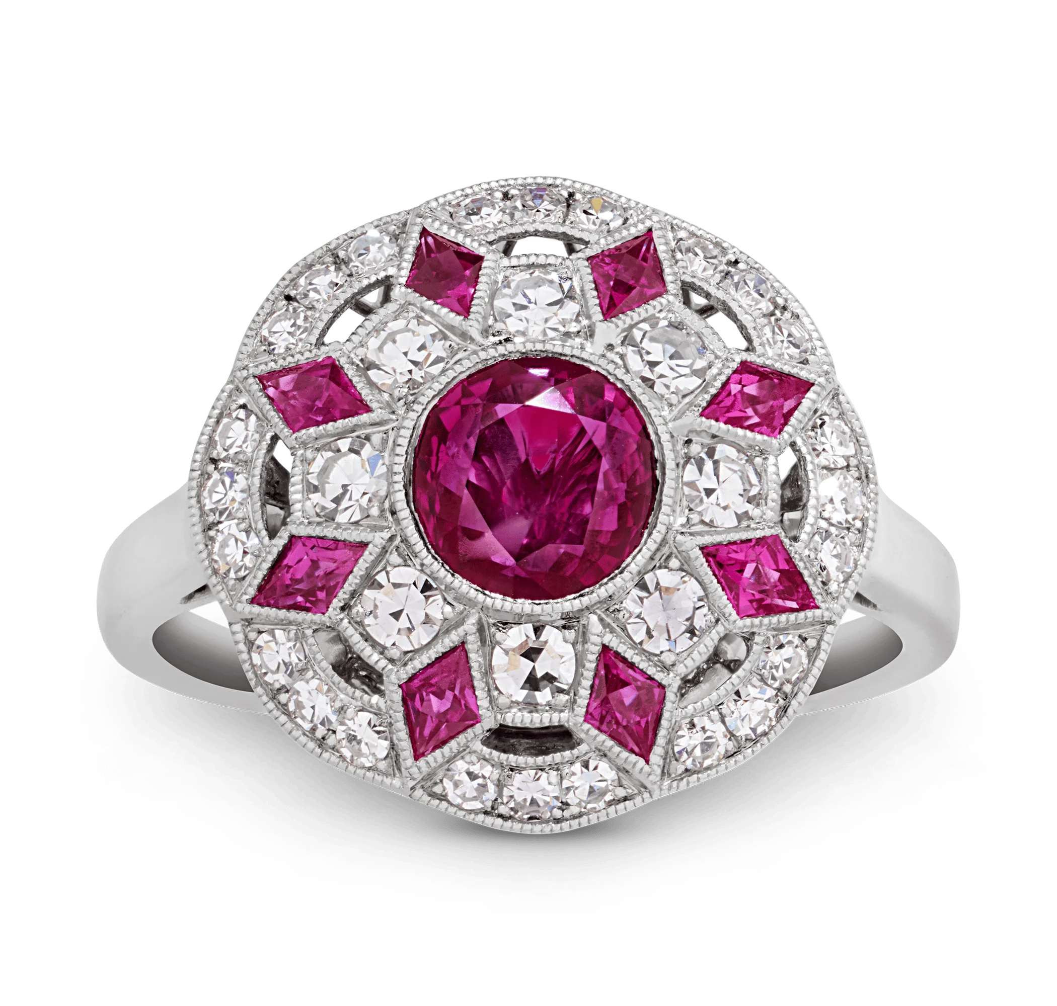 Art Deco-Style Ruby Ring, 1.68 Carats