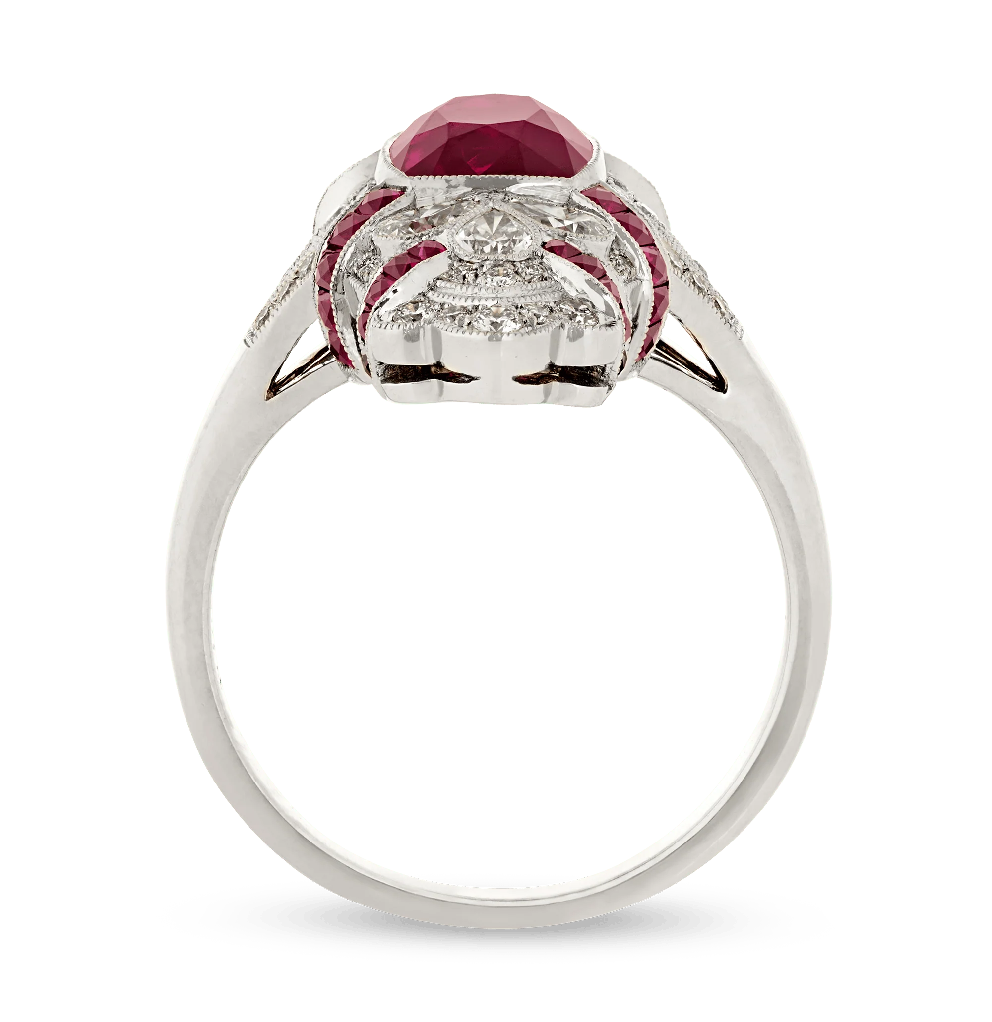 Art Deco-Style Untreated Burma Ruby Ring, 2.71 Carats - Image 2