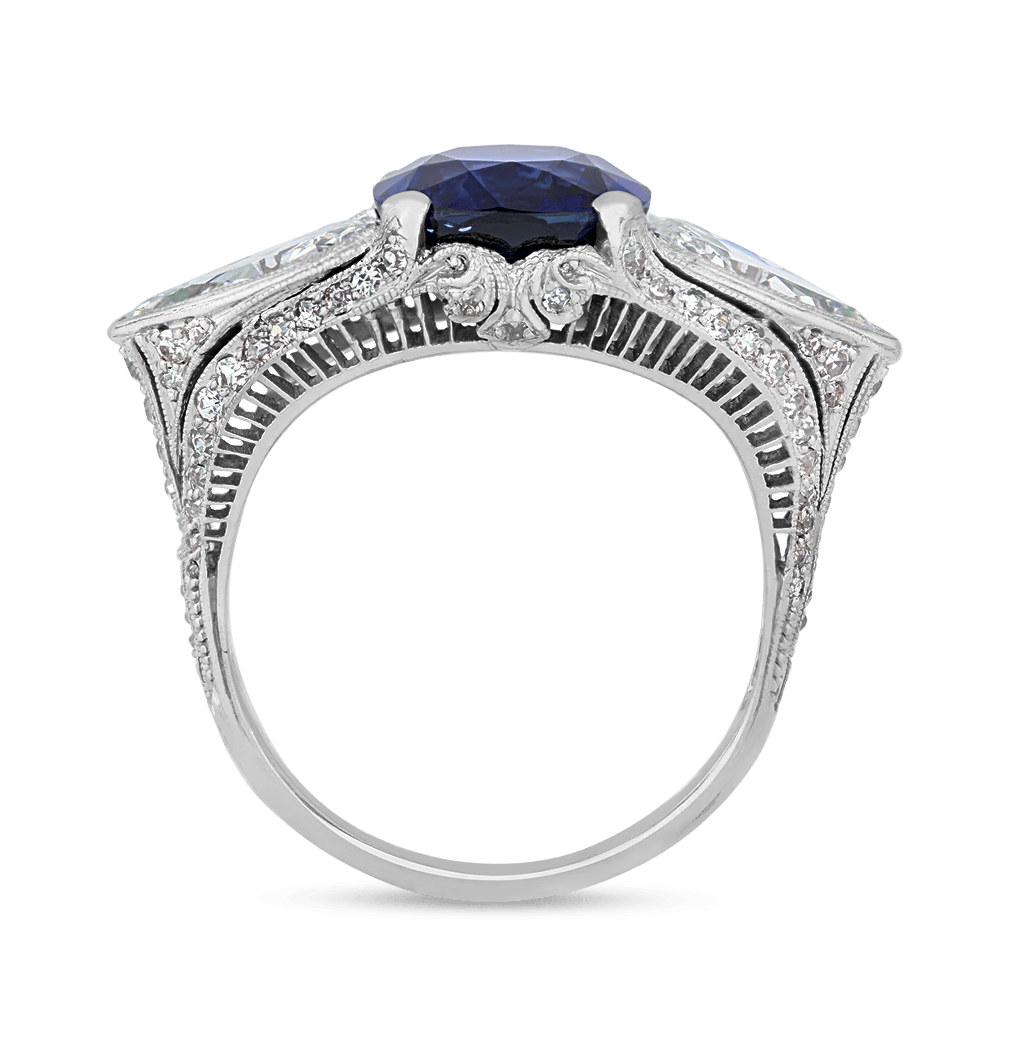 Art Deco Untreated Sapphire Ring, 5.10 Carats - Image 2