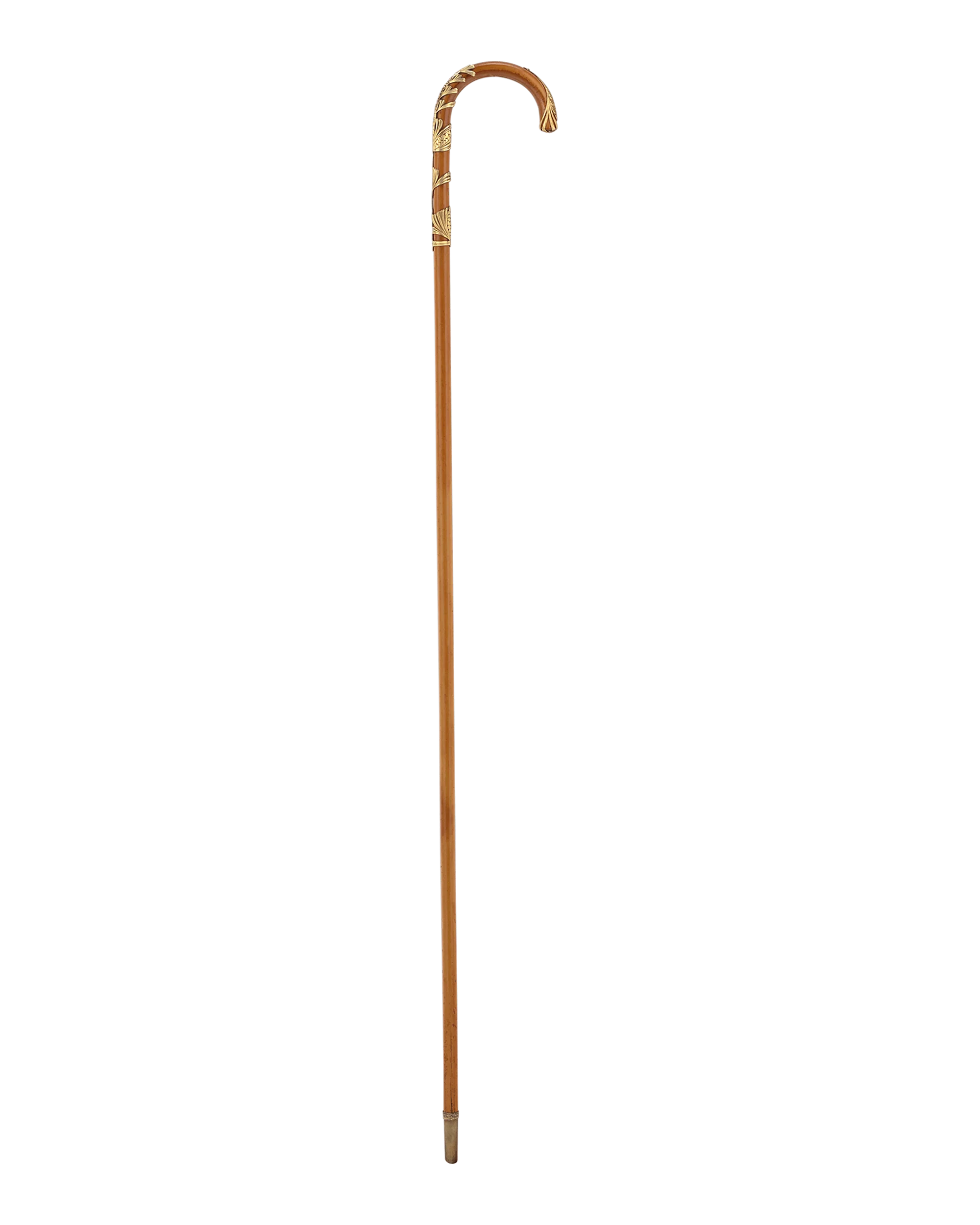 Art Nouveau Gold-Gilt Crook Handle Cane - Image 4