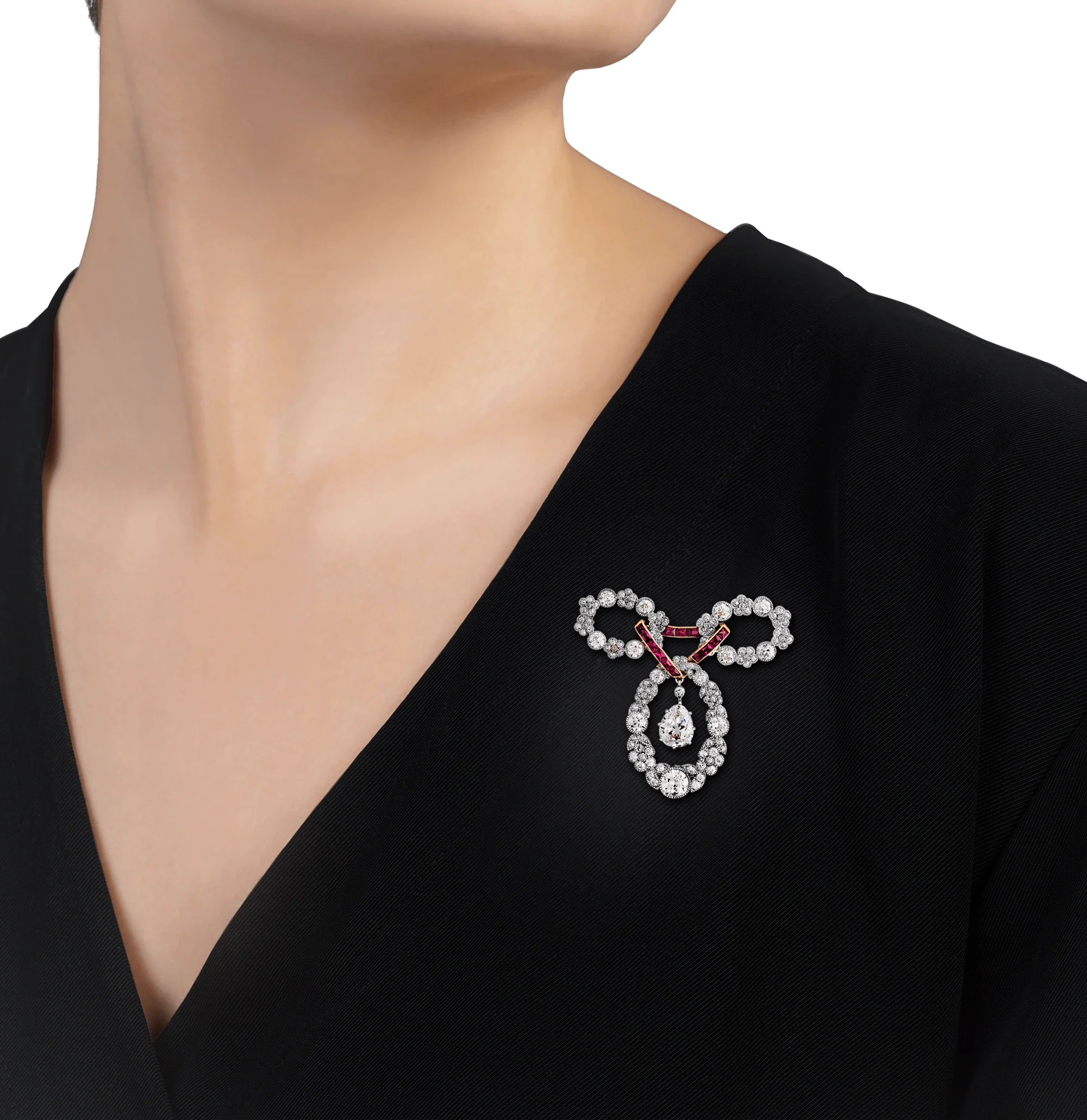 Belle Époque Diamond and Ruby Brooch - Image 2