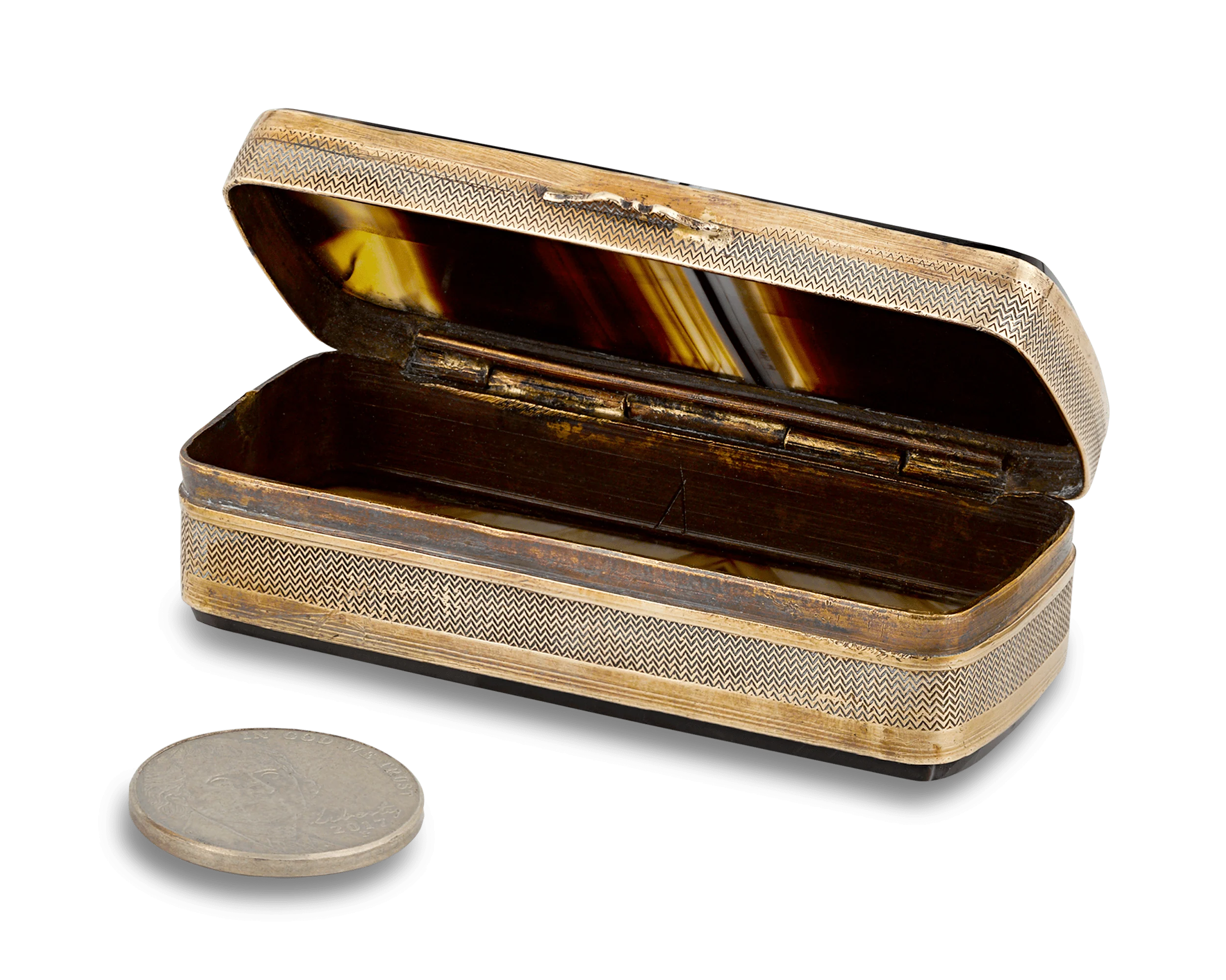 Black Agate and Gold Snuff Box - Image 2