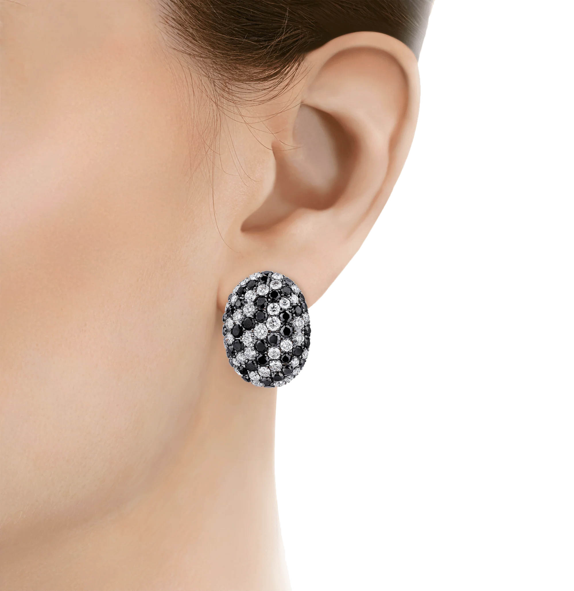 Black and White Diamond Earrings - Image 2