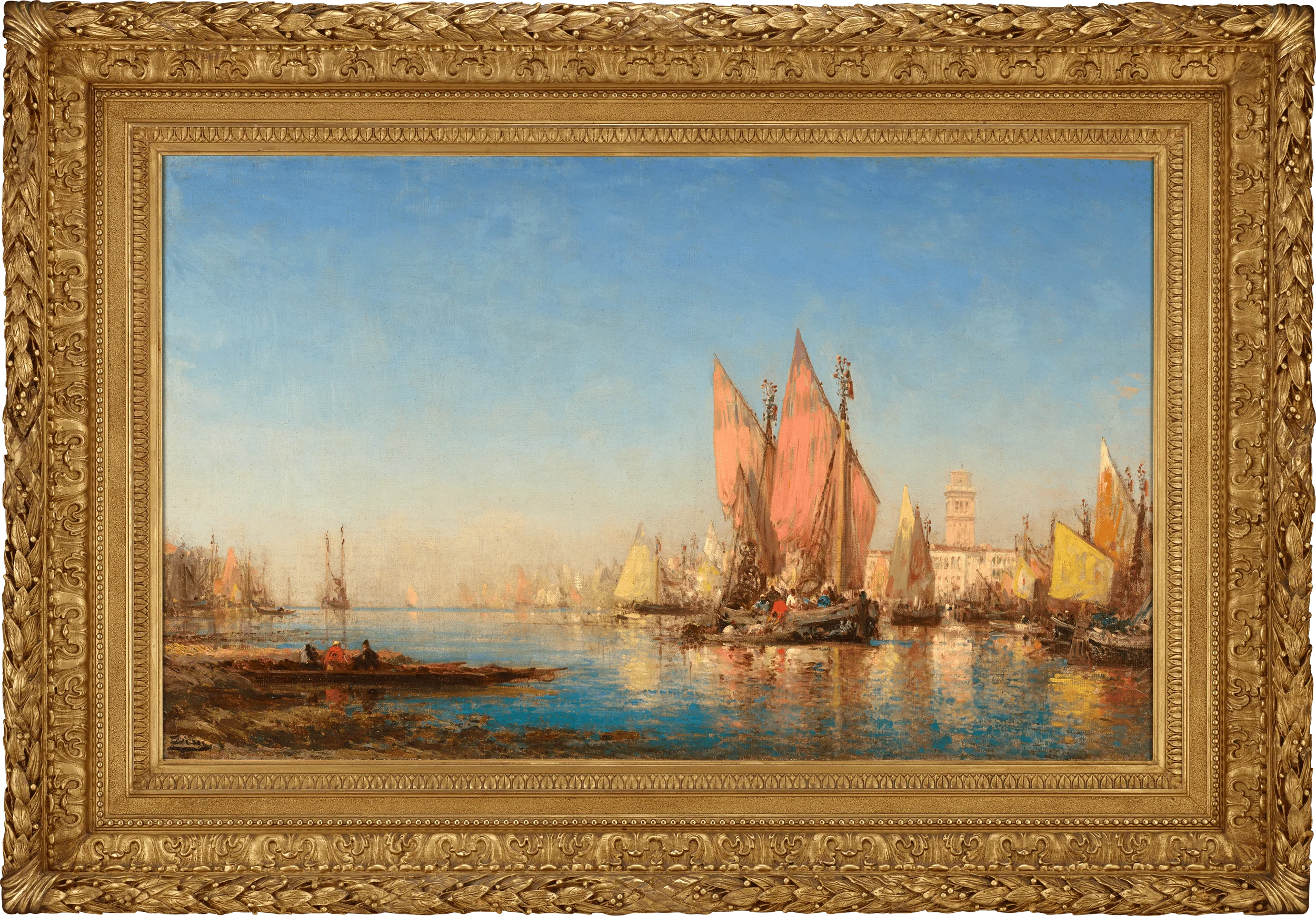 Boats in Chioggia, Venice by Félix-François Georges Ziem - Image 2