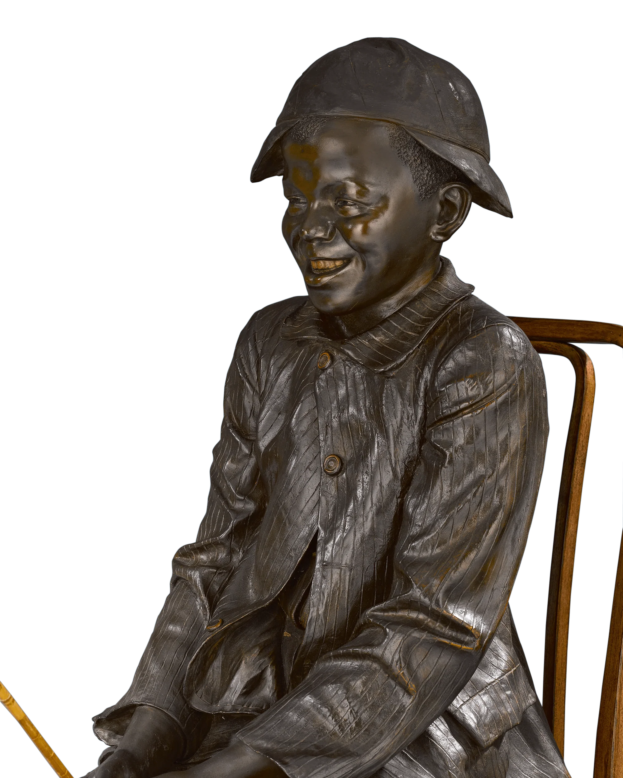 Boy Fishing Statue by Goldscheider - Image 3