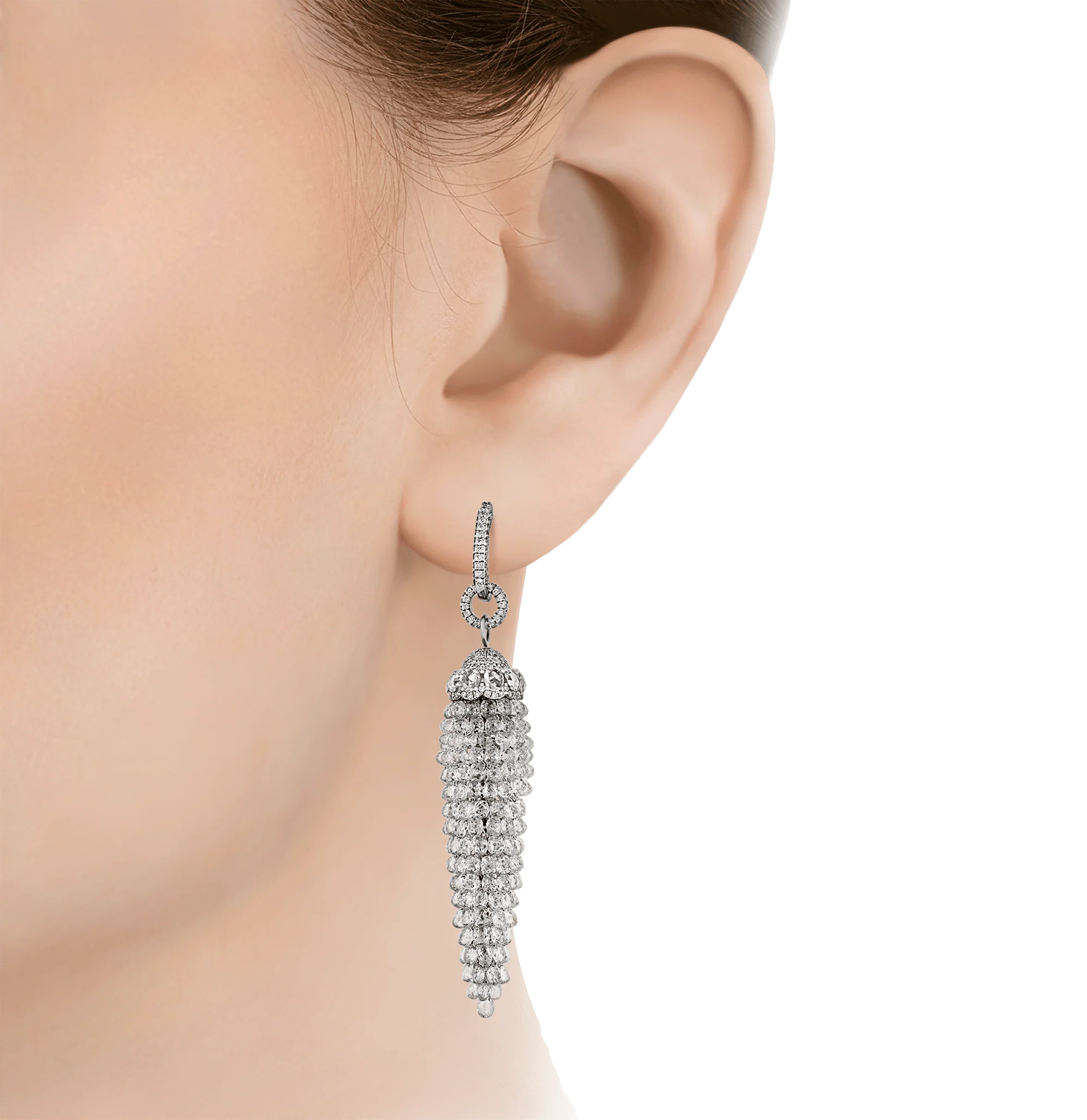 Briolette Diamond Chandelier Earrings, 43.03 Carats - Image 2