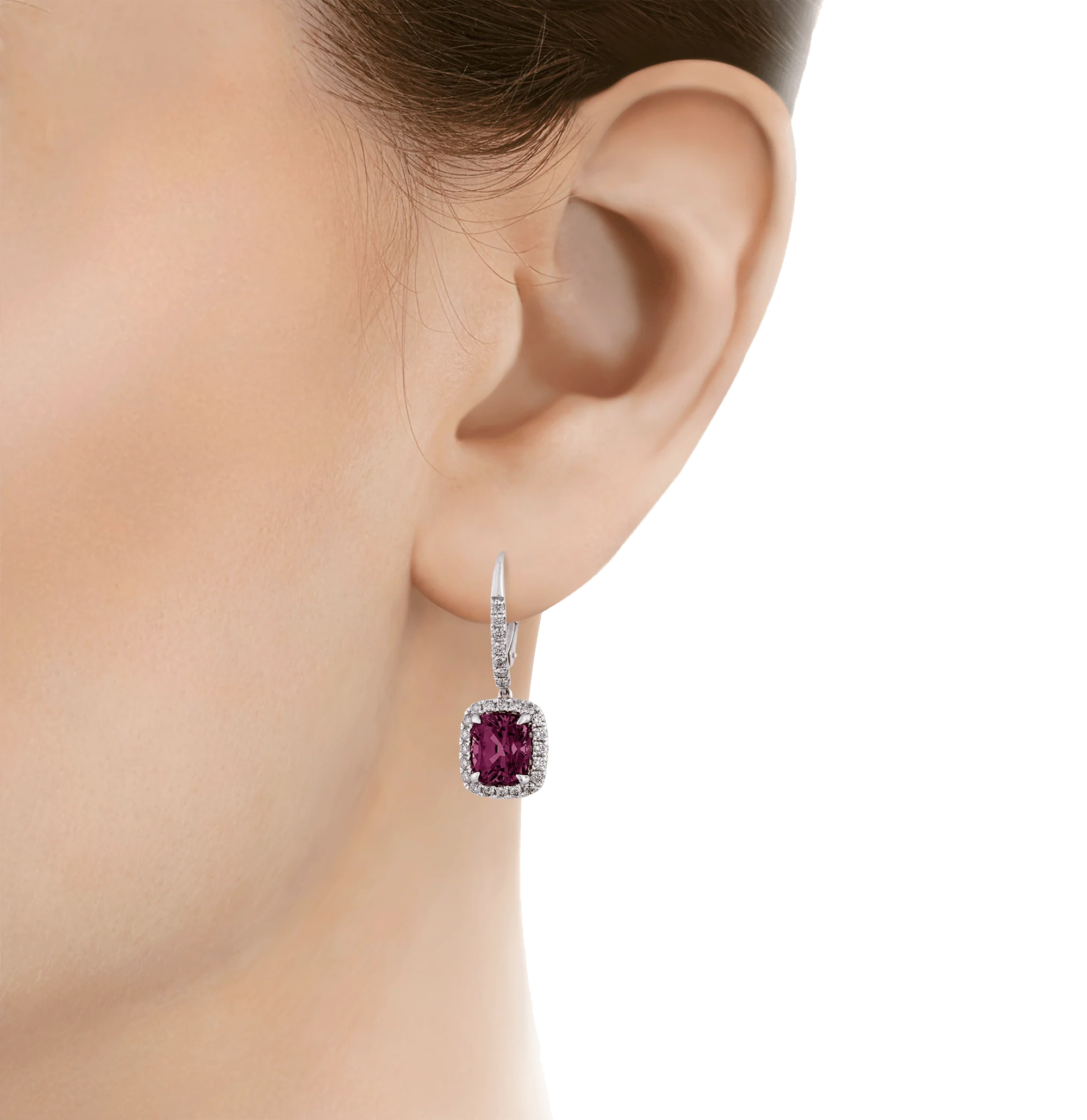Burma Purple Spinel Earrings, 6.04 Carats - Image 2