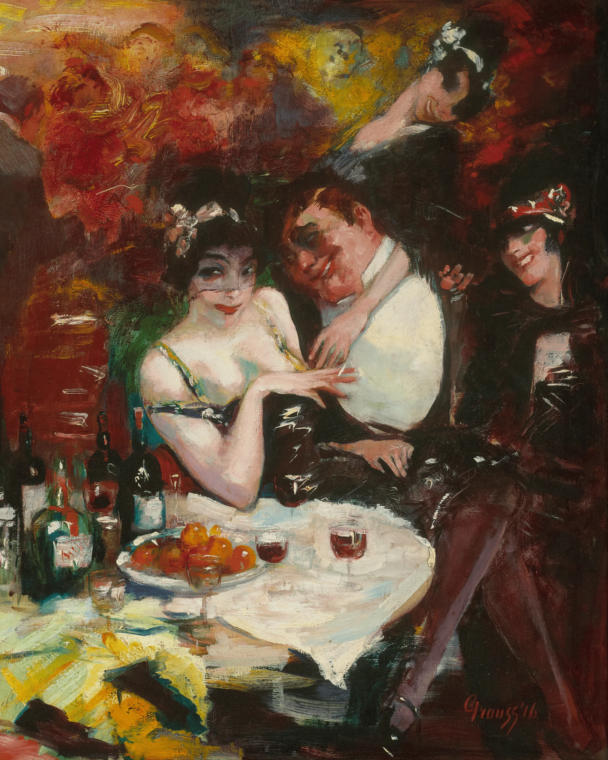 Café Scene by Gerardus Hendrik Geert Grauss - Image 3