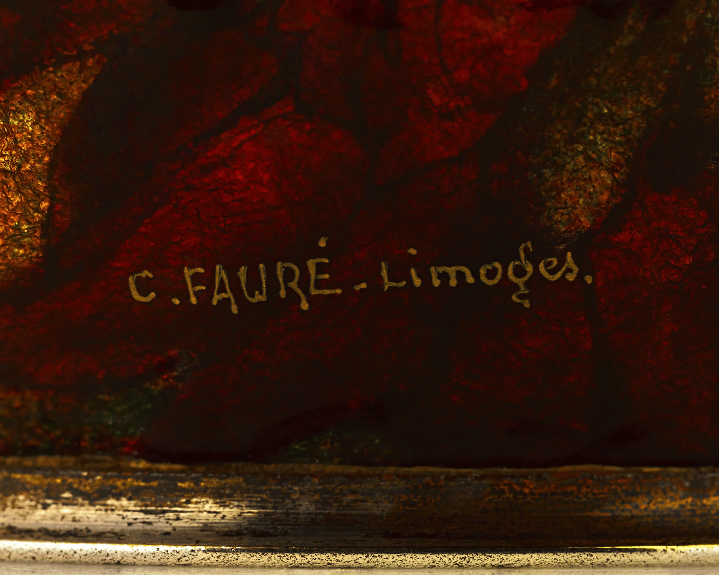 Camille Fauré Enamel Chrysanthemum Vase - Image 3