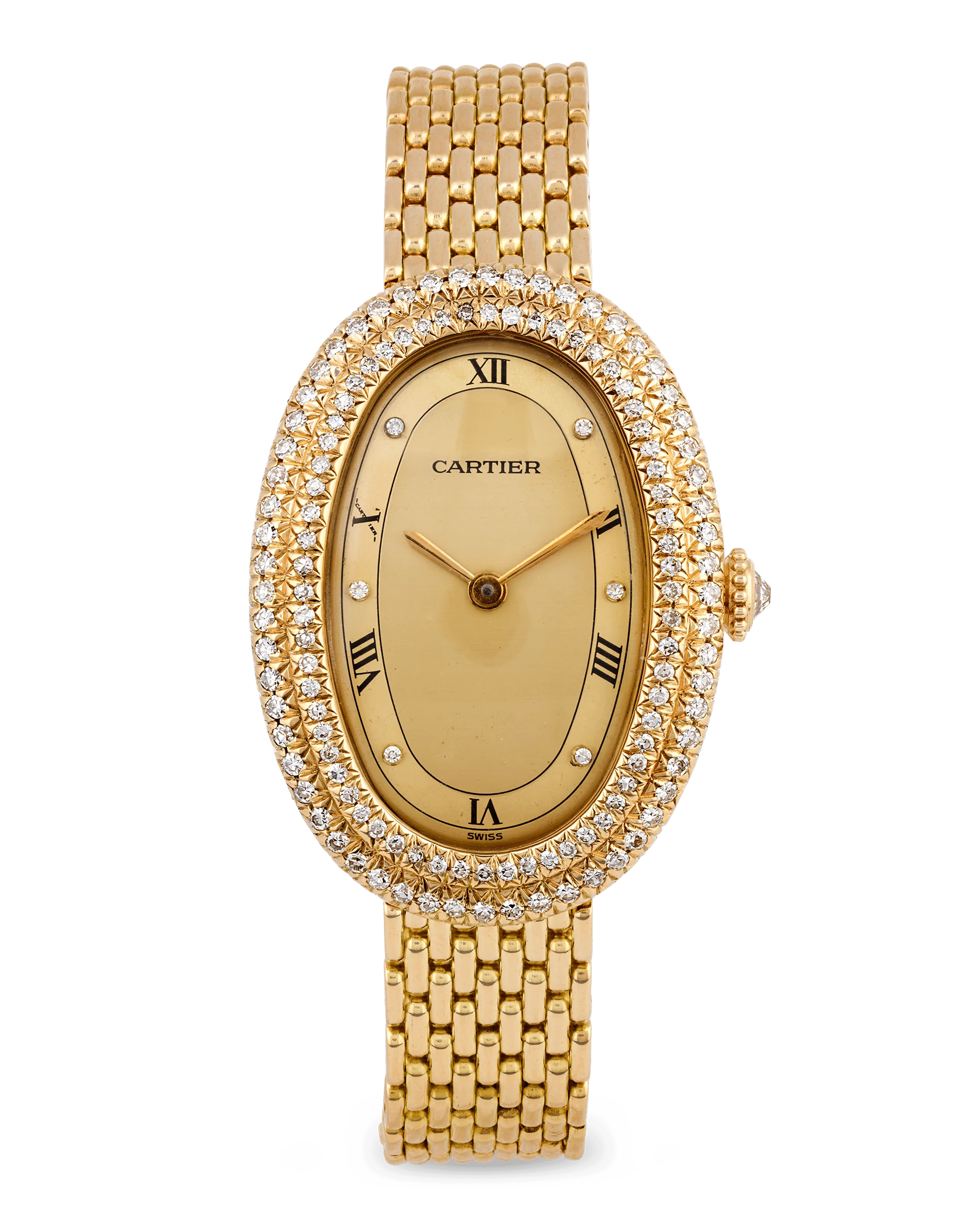 Cartier Baignoire Gold and Diamond Watch