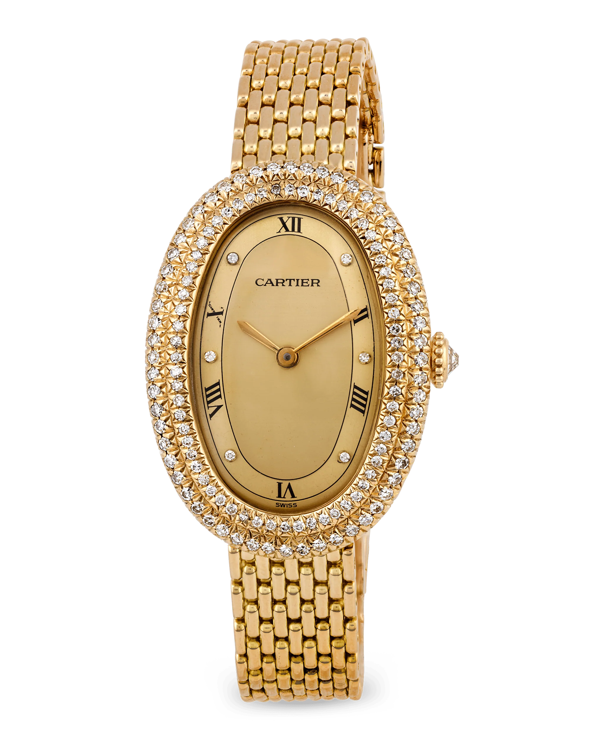 Cartier Baignoire Gold and Diamond Watch - Image 2
