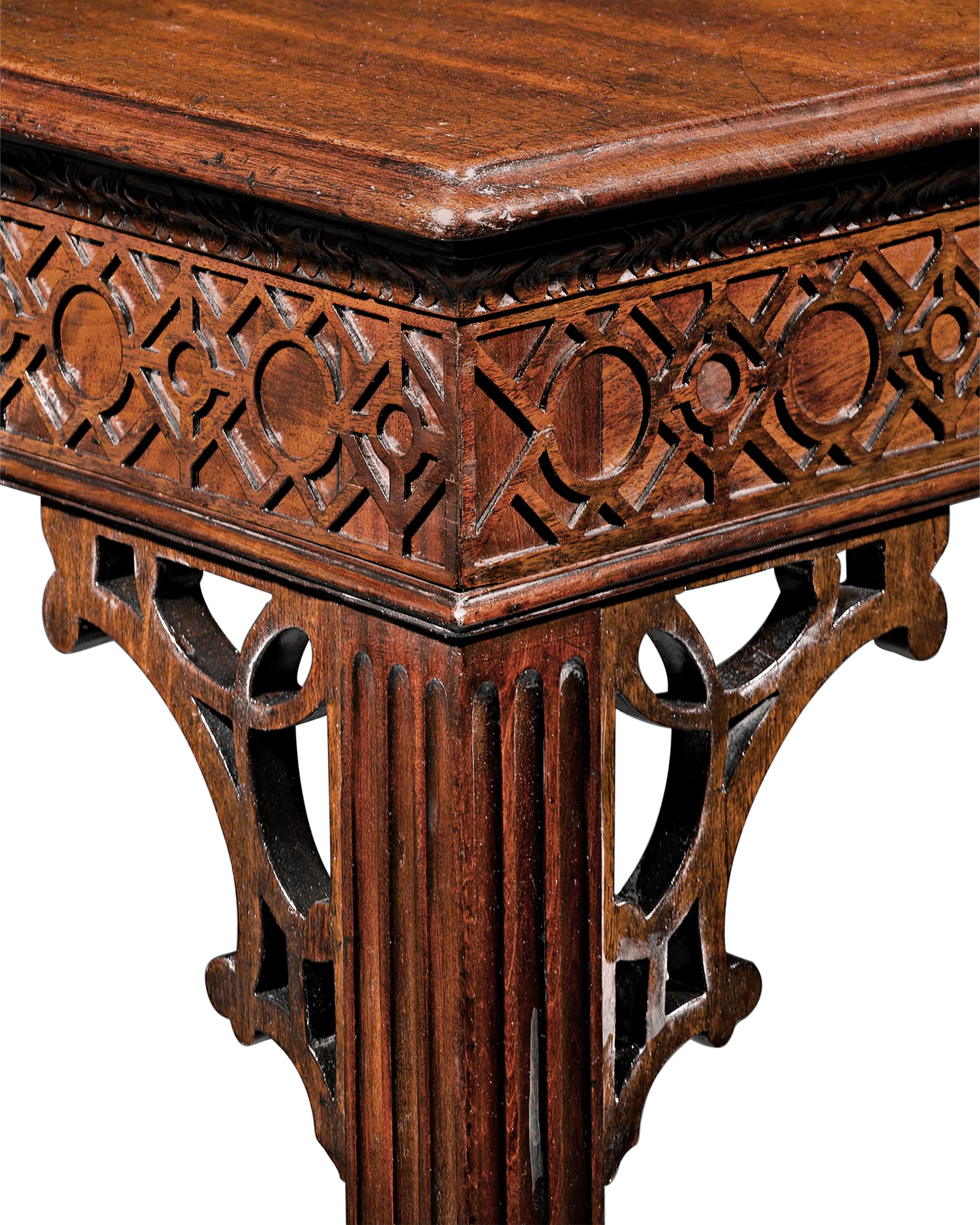 Chinese Chippendale Mahogany Console Table - Image 3