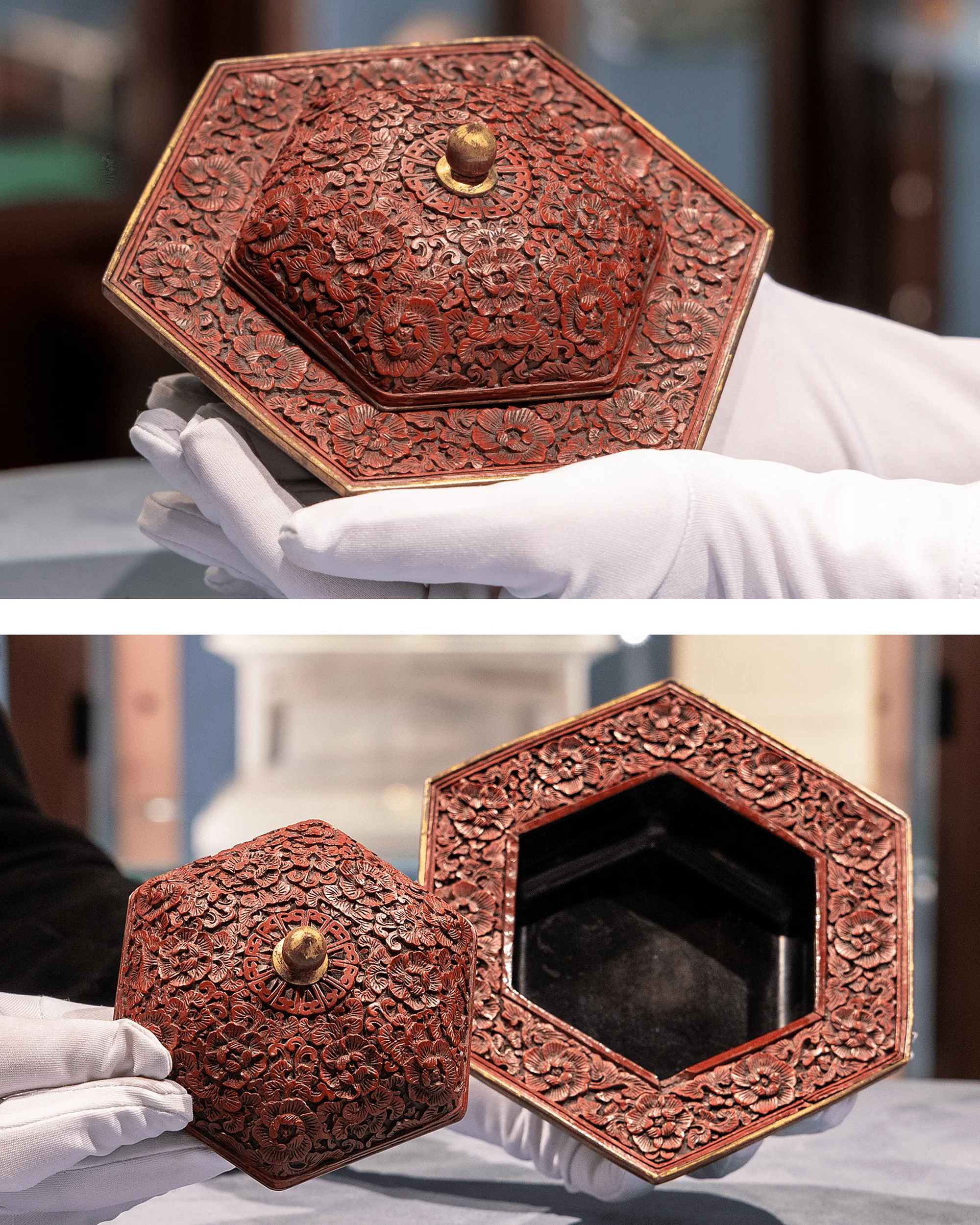 Chinese Cinnabar Lacquer Cuspidor - Image 4