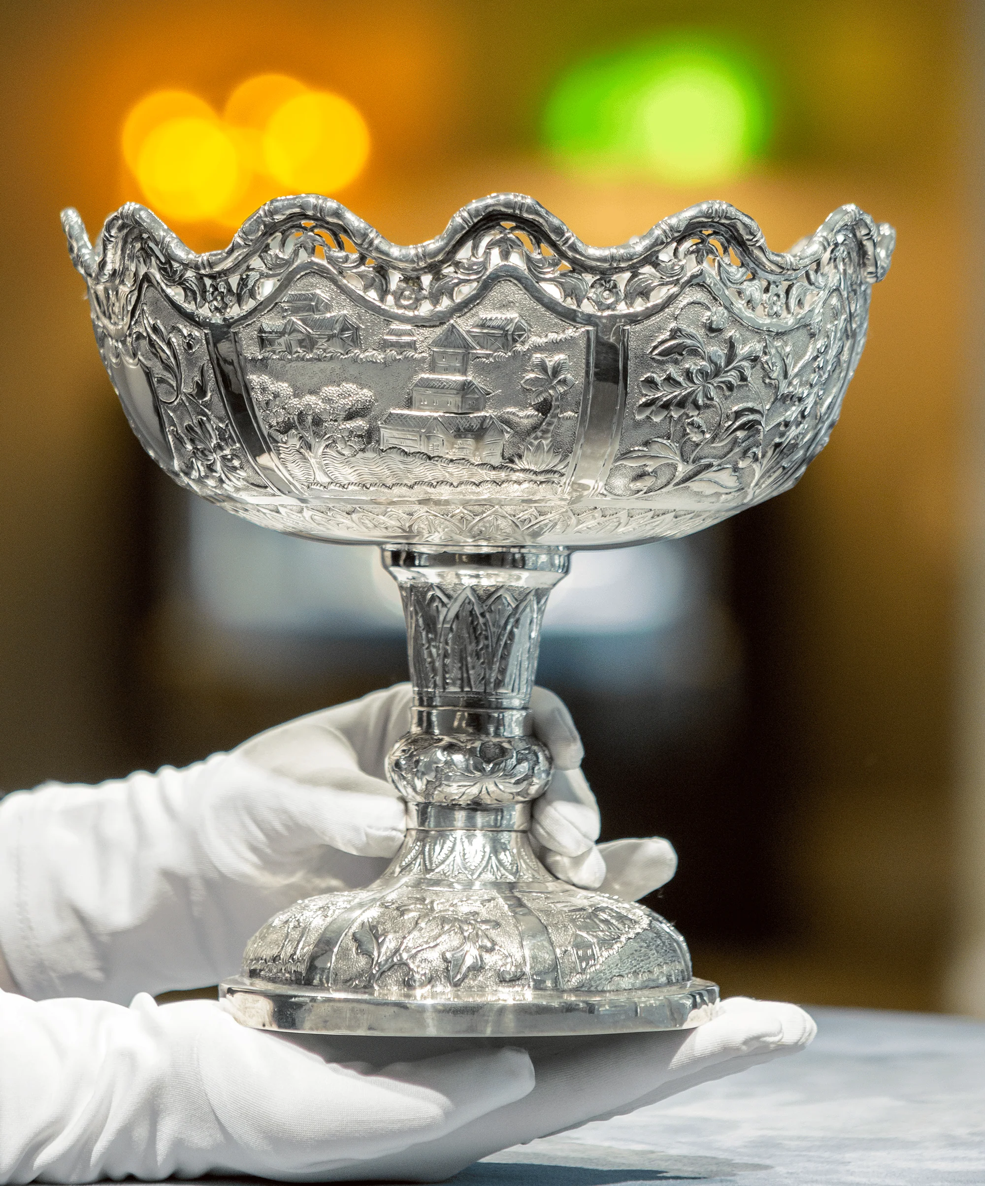Chinese Export Silver Bowl and Spoon - Image 4