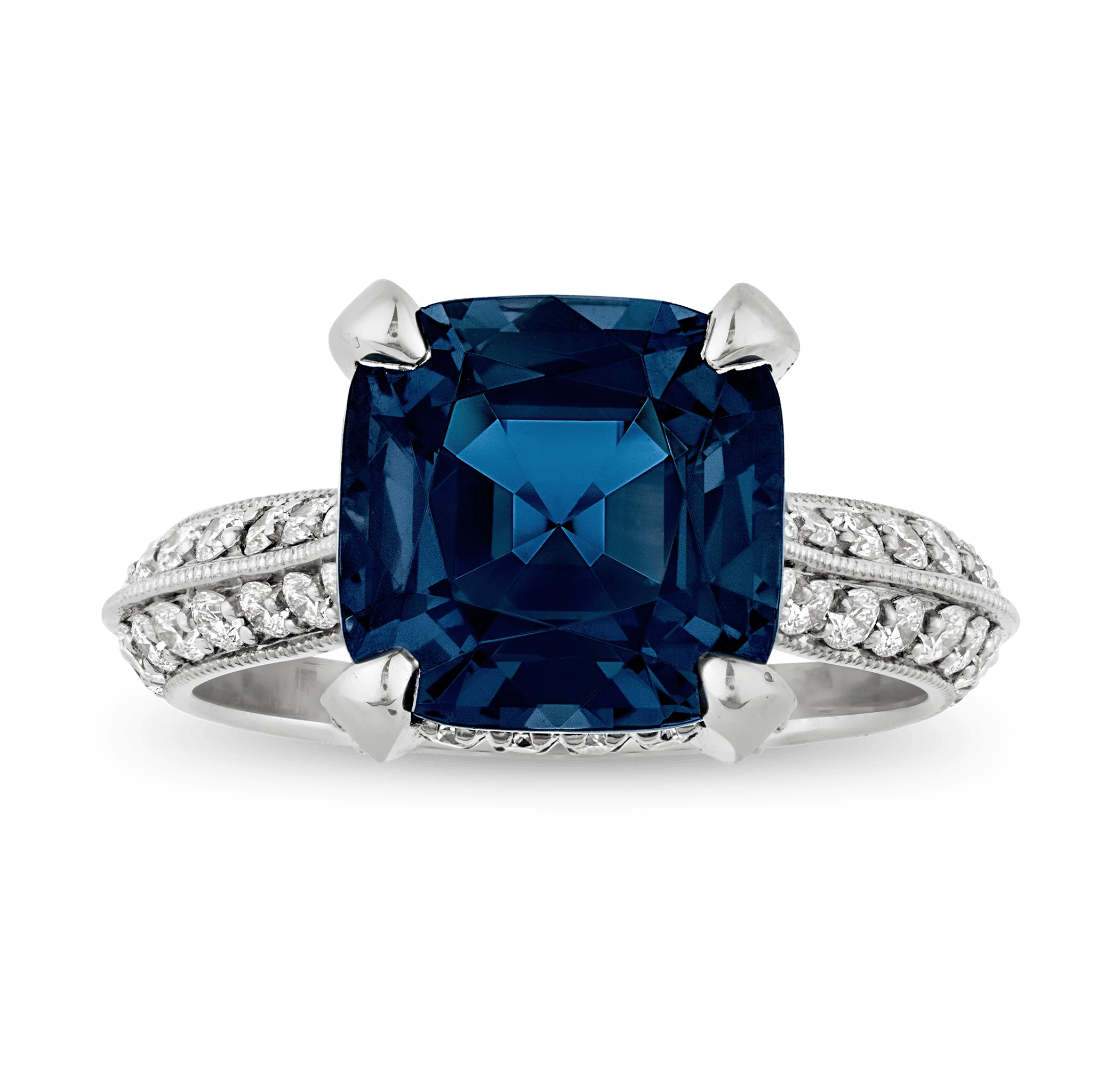 Cobalt Spinel Ring, Untreated, 5.23 Carats