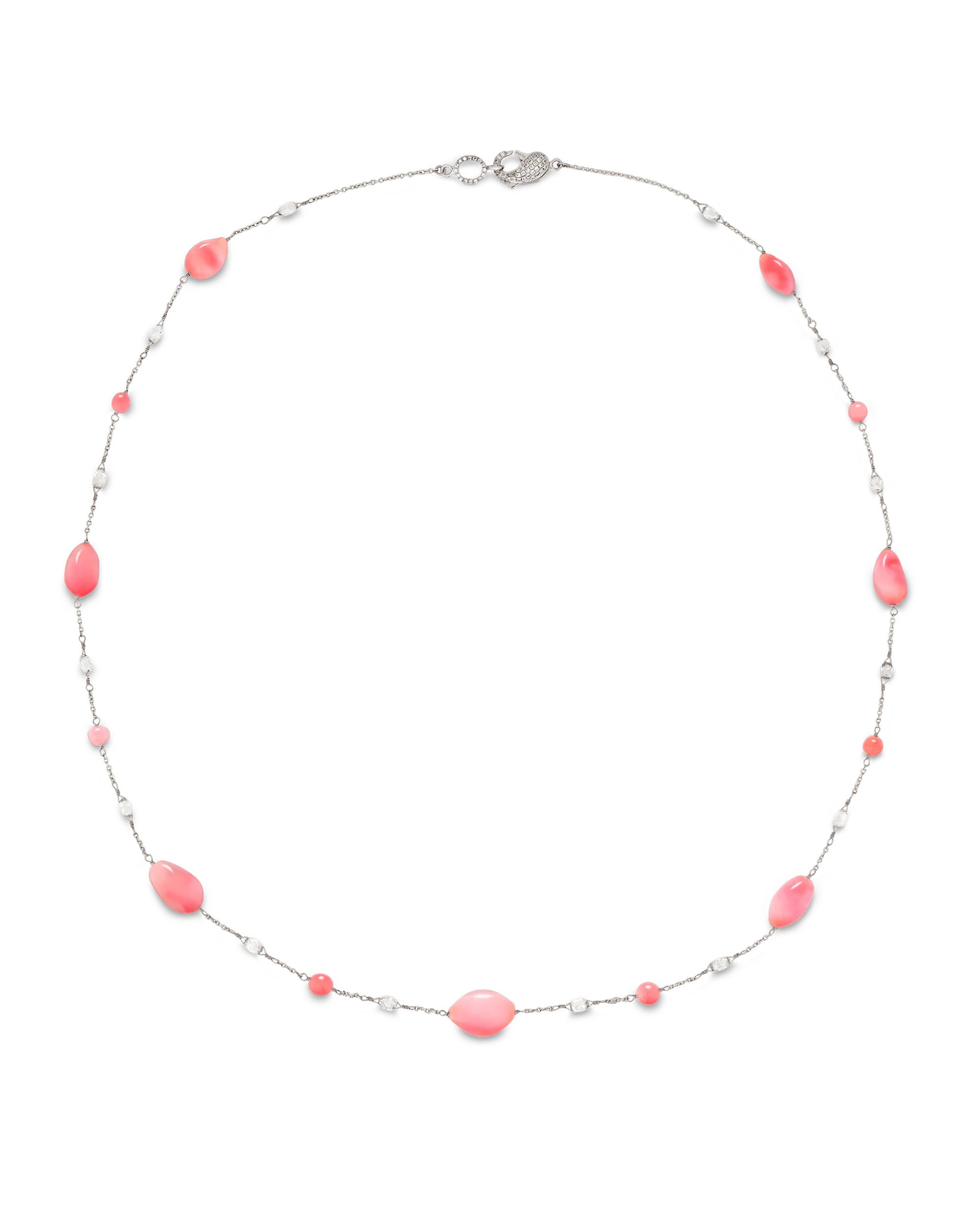 Conch Pearl and Diamond Necklace