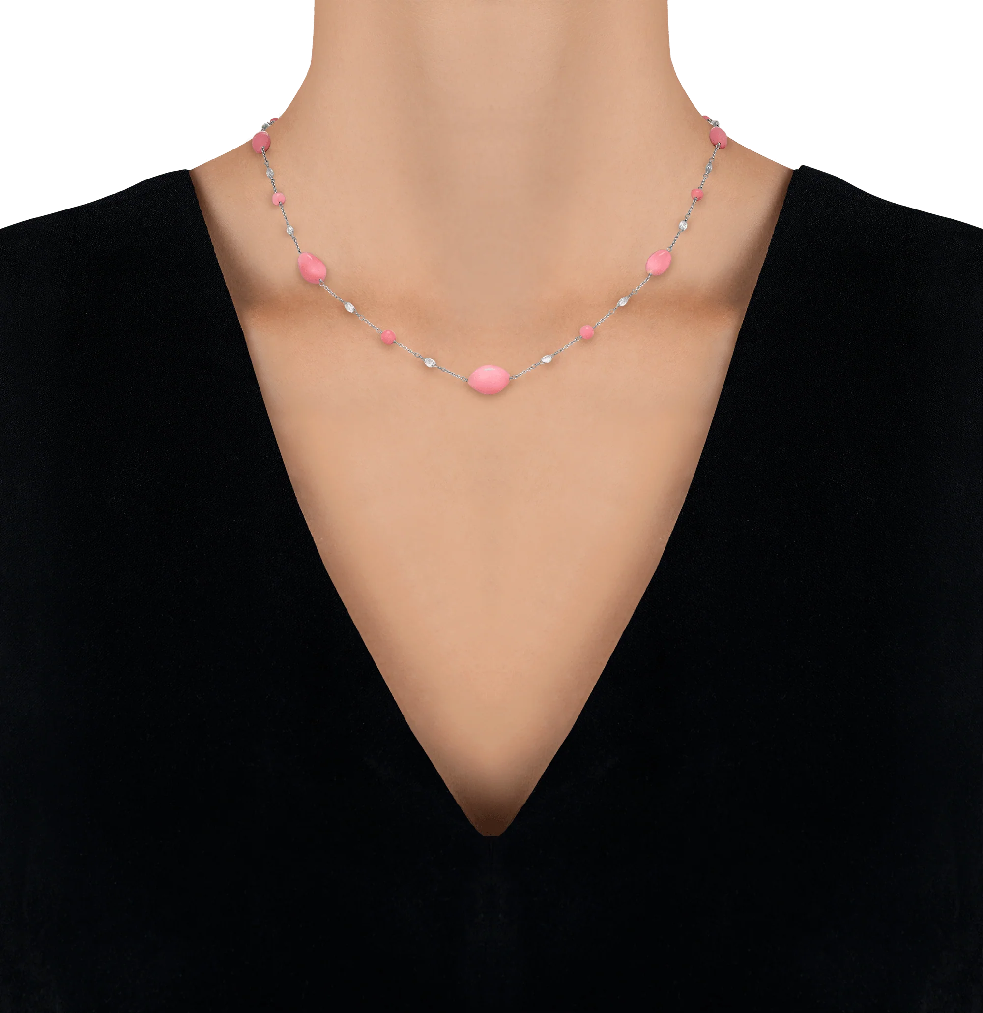 Conch Pearl and Diamond Necklace - Image 2