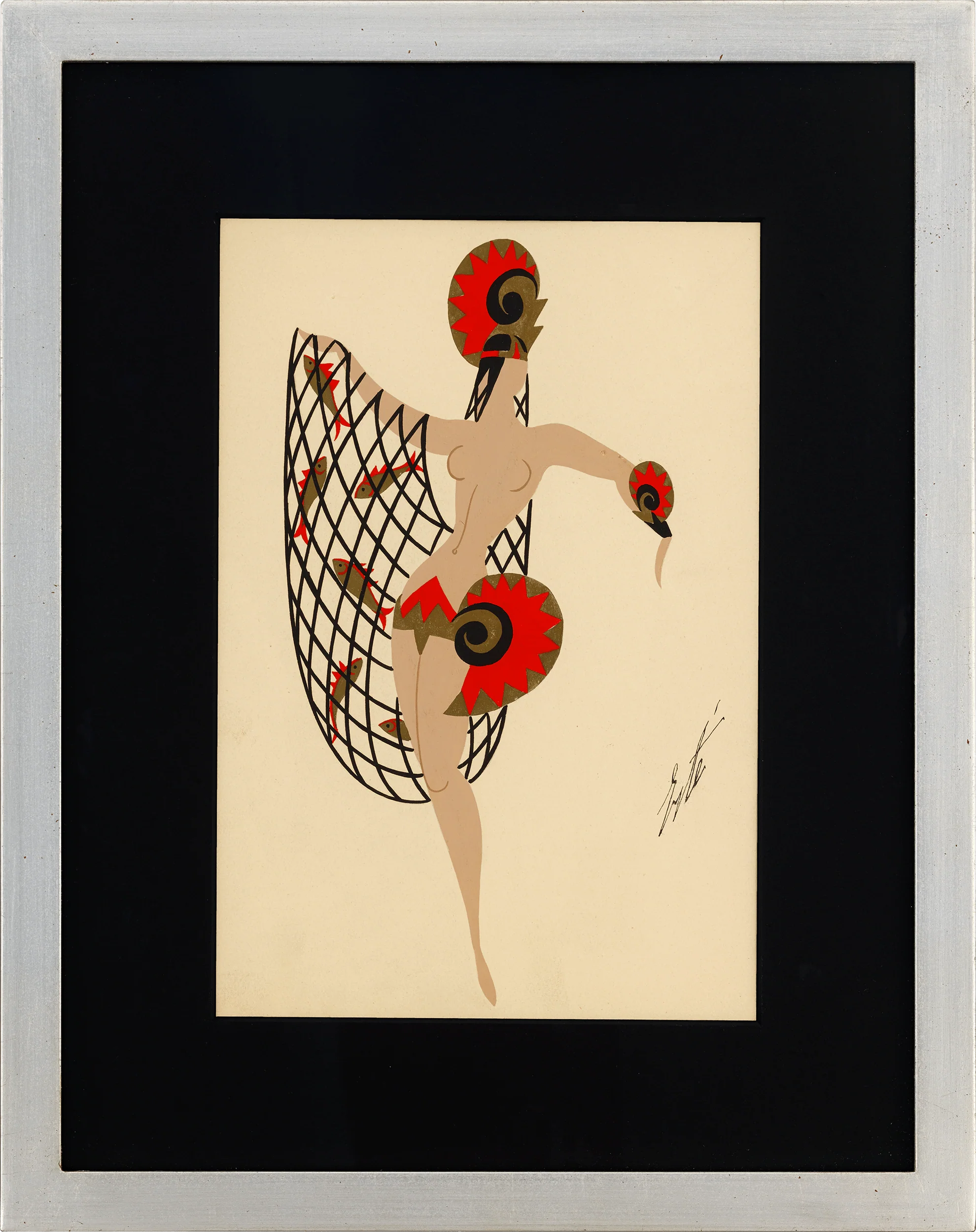 Coquillages et filet poissons by Erté - Image 2