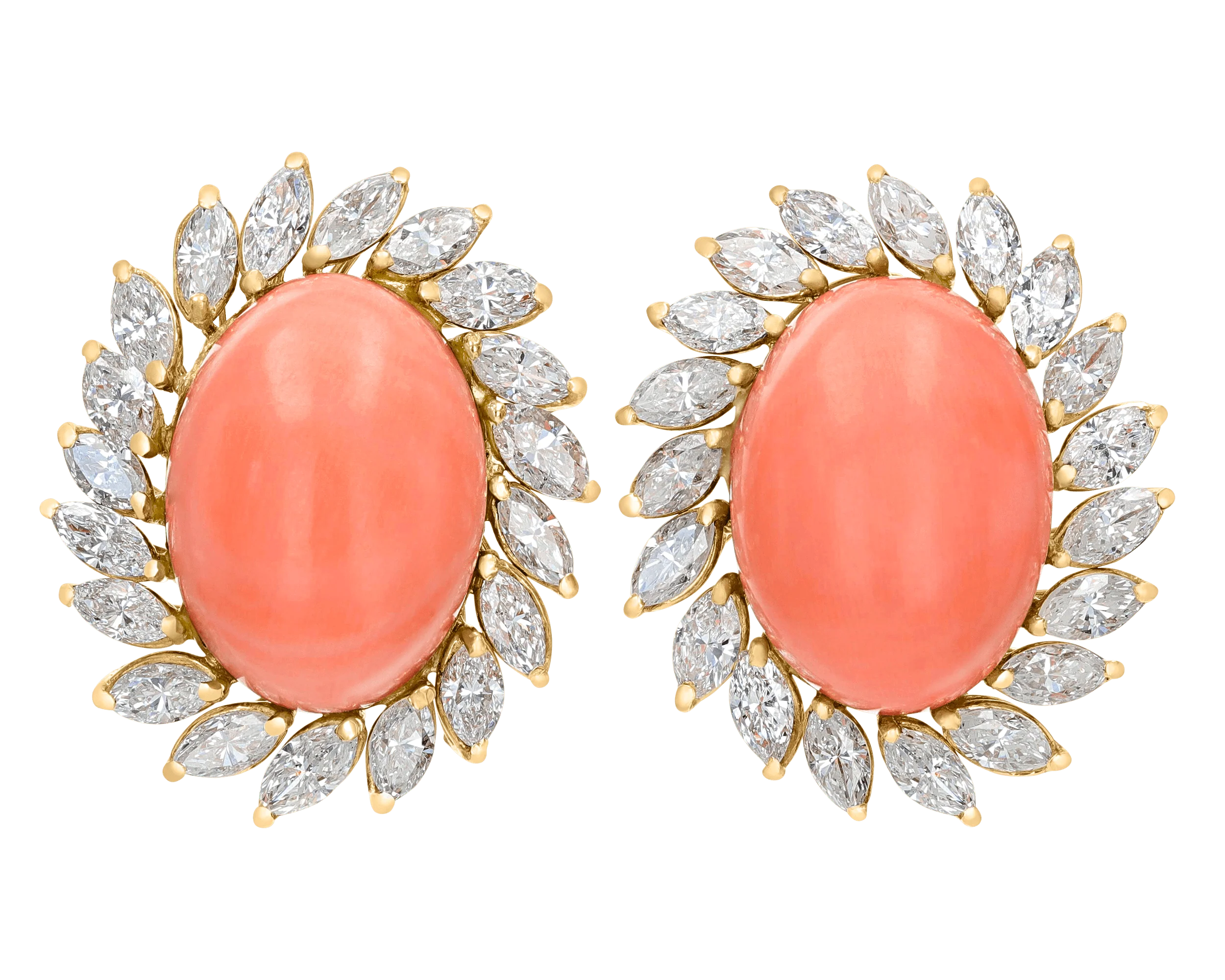 Coral and Diamond Earrings