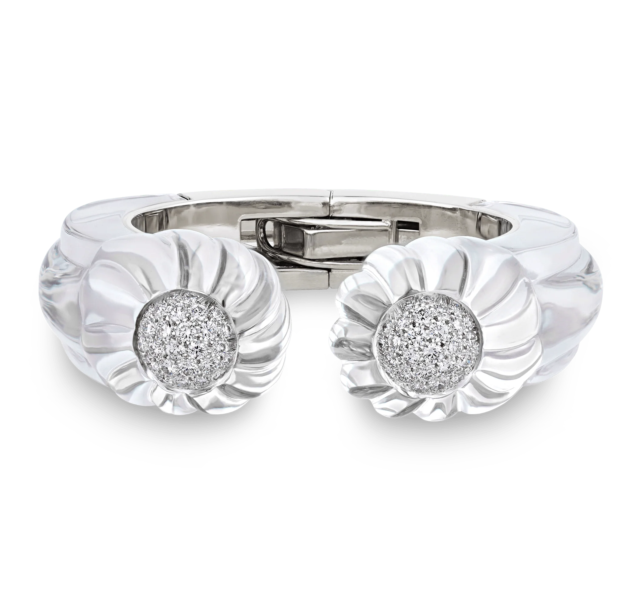 David Webb Carved Rock Crystal and Diamond Bracelet - Image 3