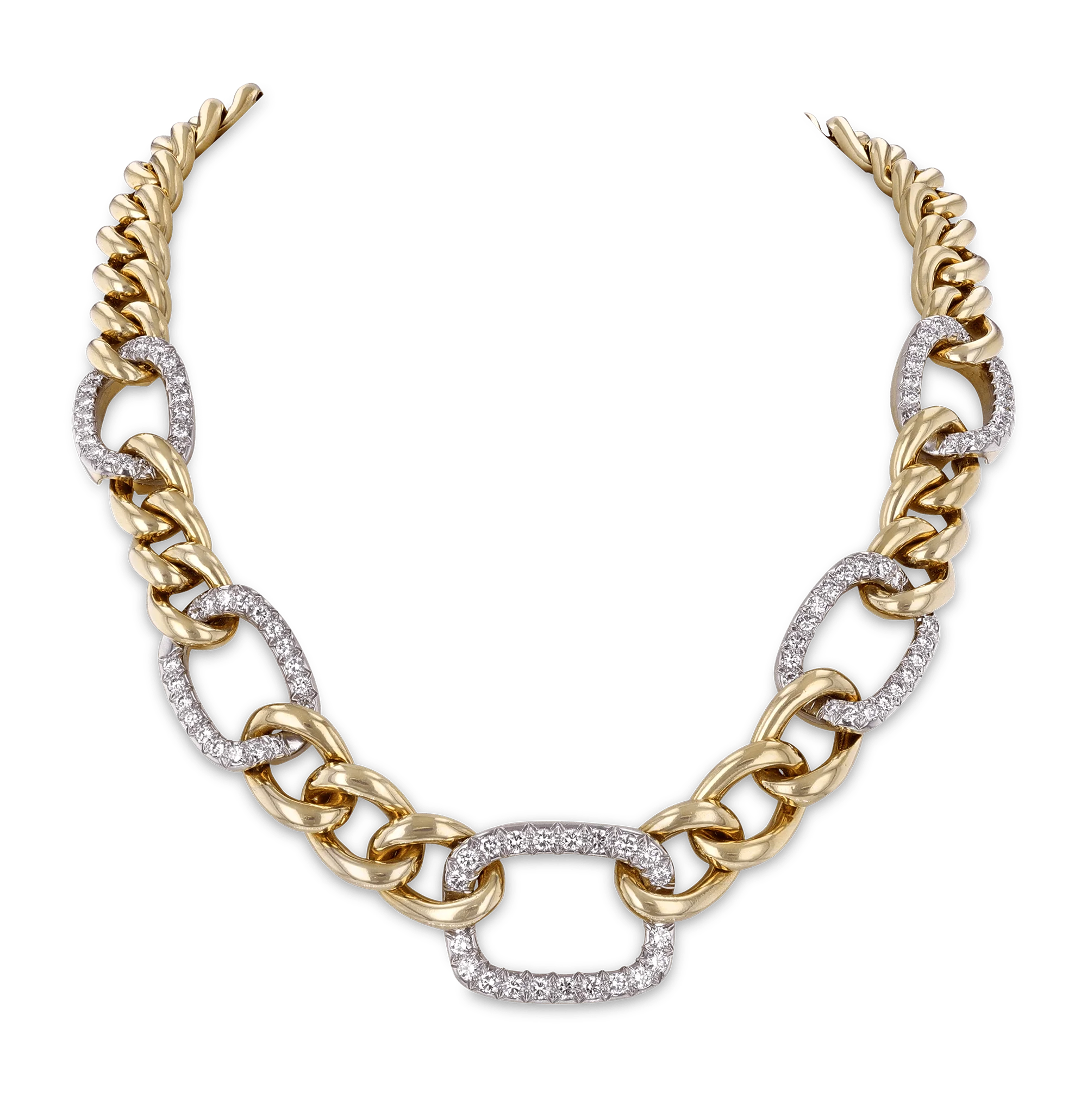 David Webb Diamond Link Necklace, 4.60 Carats