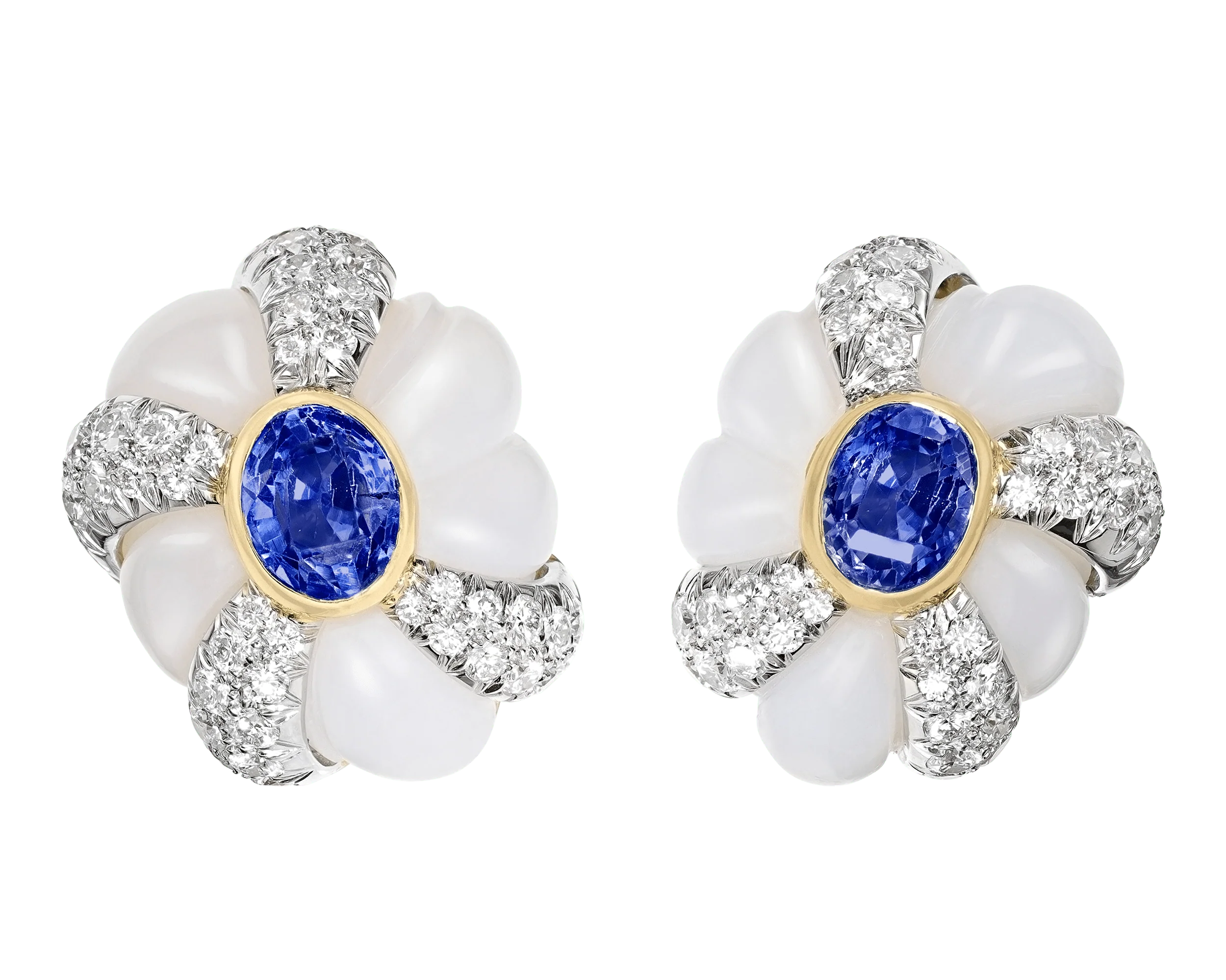 David Webb Sapphire Earrings, 10.51 Carats