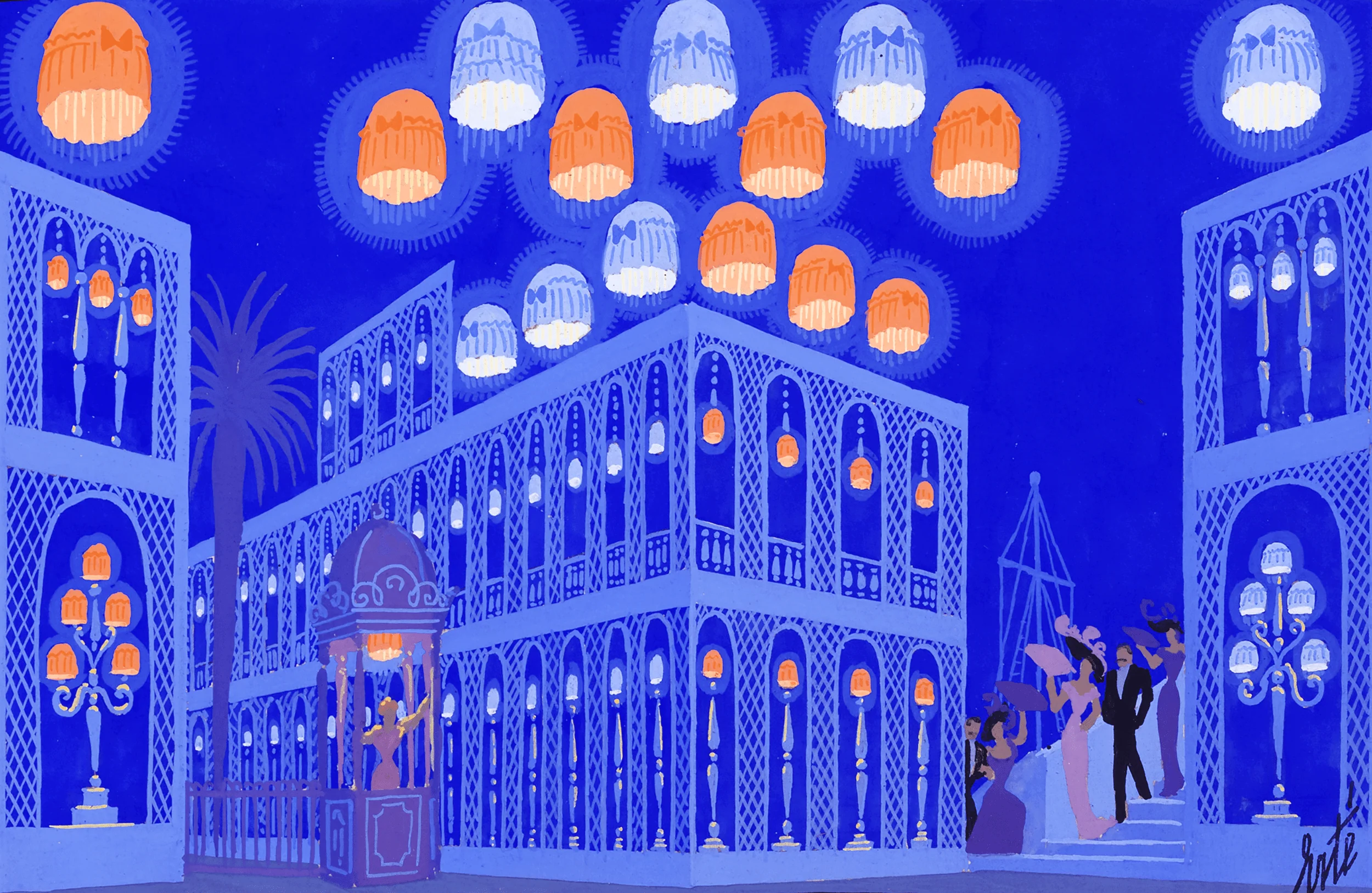 Décor Final, Les Mamelles de Tirésias by Erté