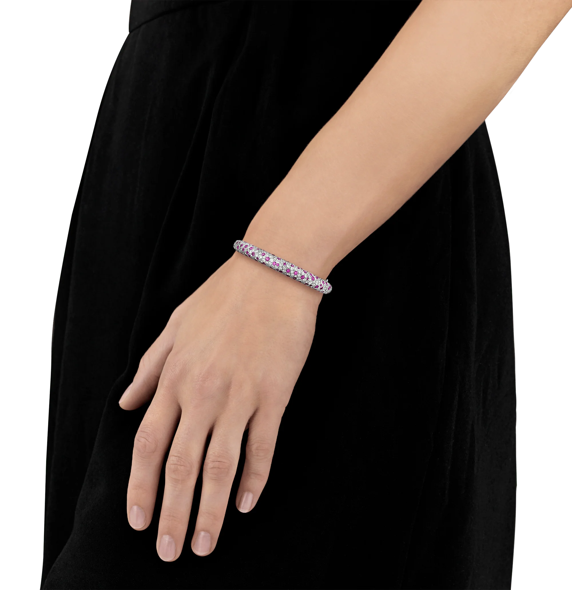 Diamond and Pink Sapphire Bangle - Image 3