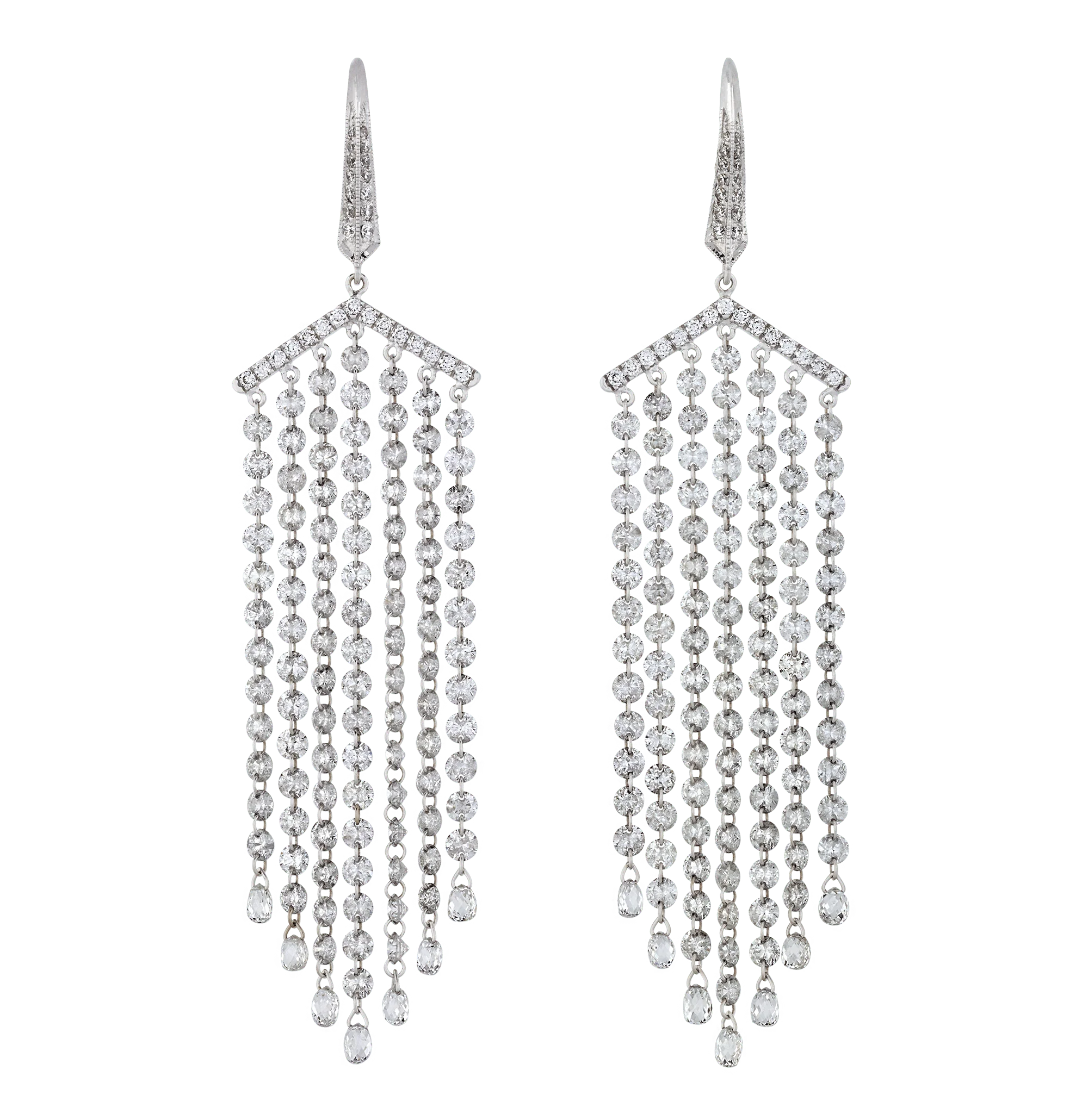 Diamond Chandelier Earrings, 9.96 Carats