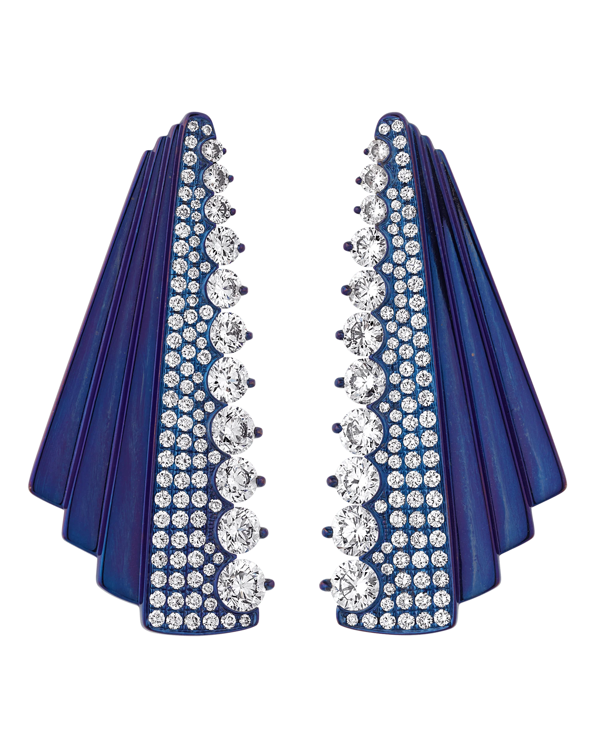 Diamond Titanium Earrings, 6.46 Carats