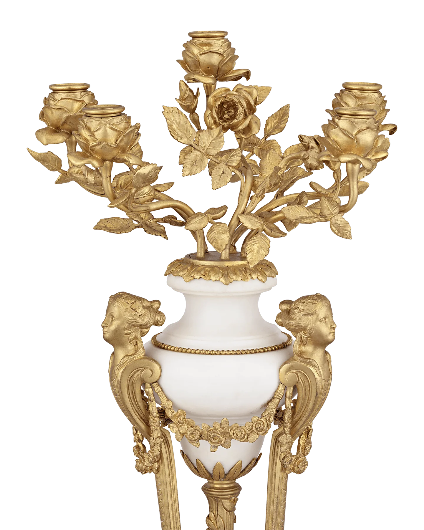 Doré Bronze French Neoclassical Candelabra - Image 3