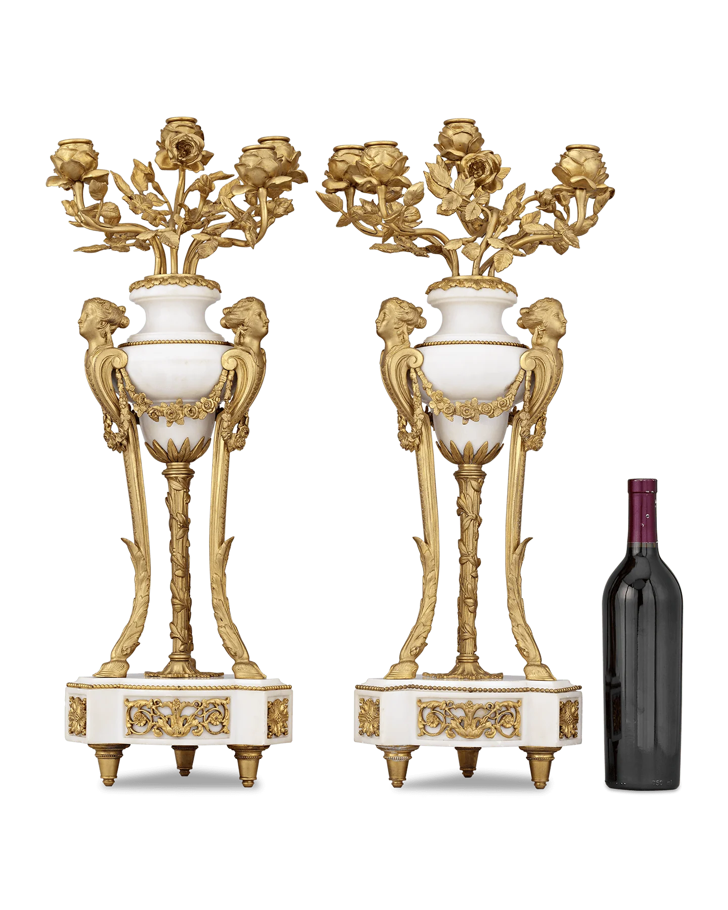 Doré Bronze French Neoclassical Candelabra - Image 5