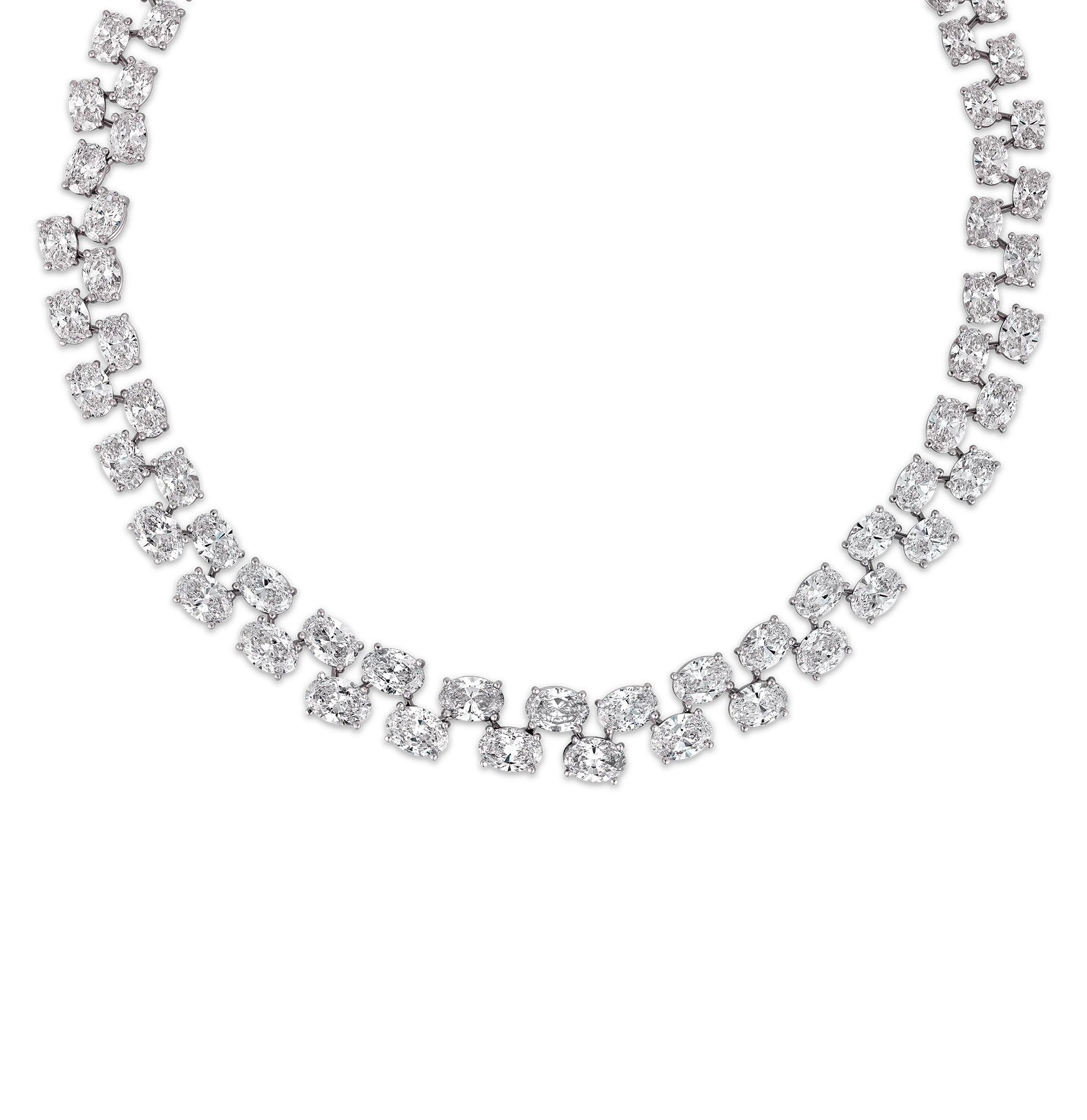Double-Line Diamond Necklace, 57.80 carats - Image 4