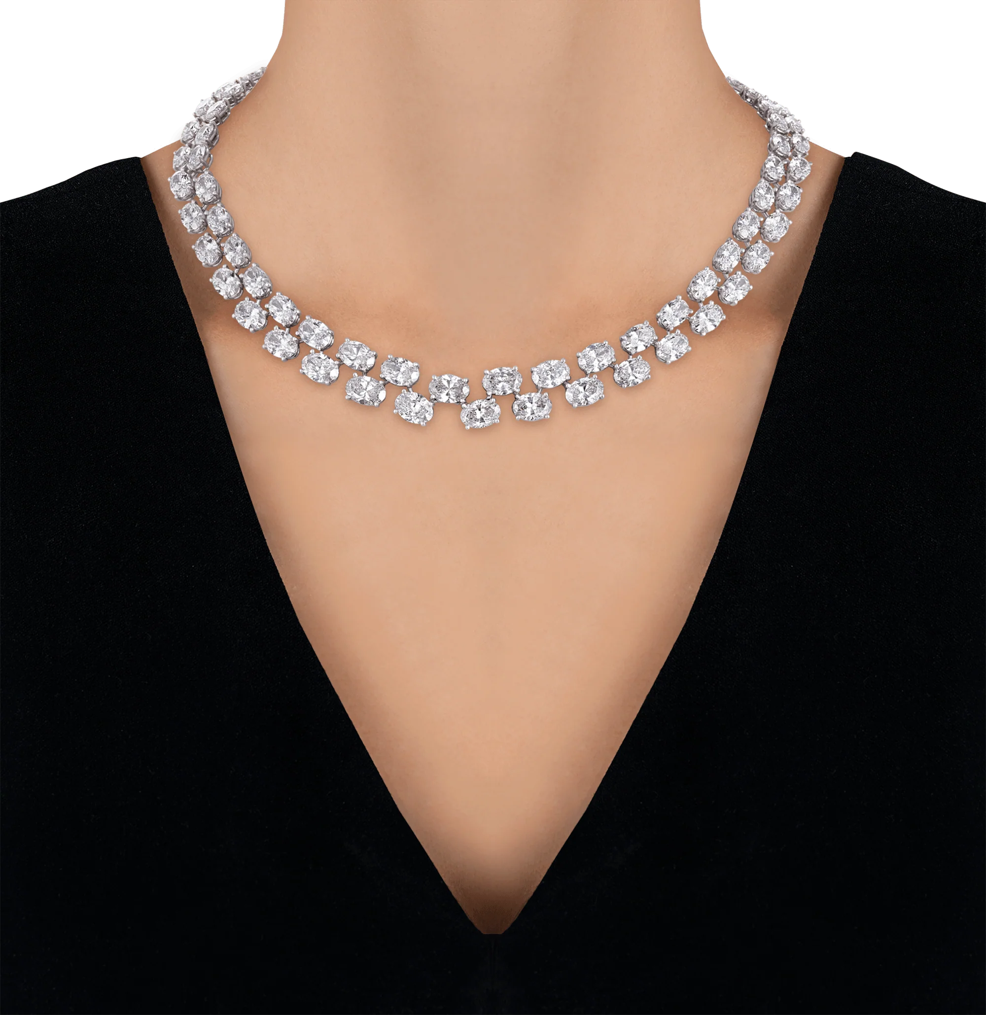 Double-Line Diamond Necklace, 57.80 carats - Image 5