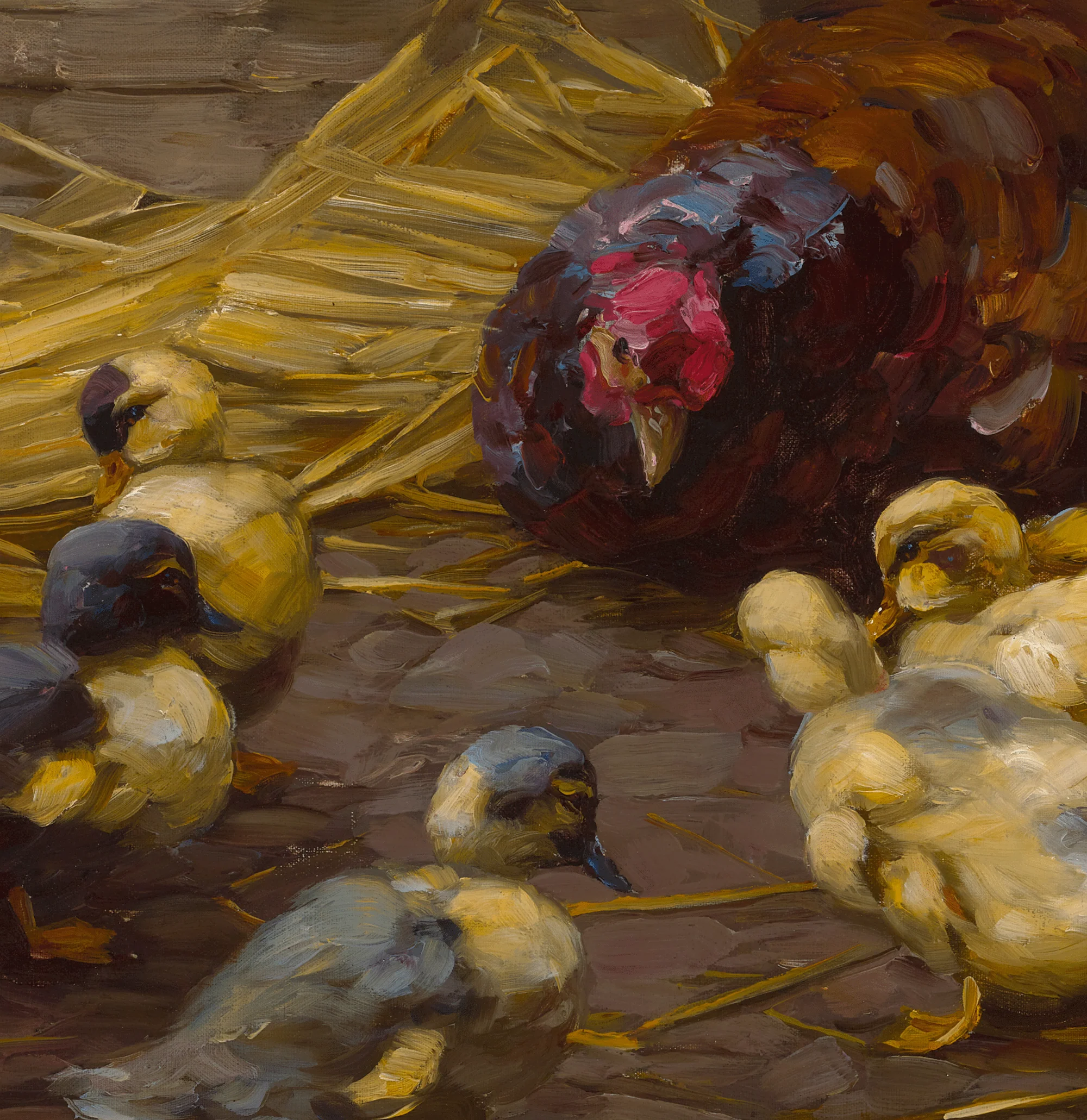 Ducklings and a Mother Hen by Alexander Koester - Image 3