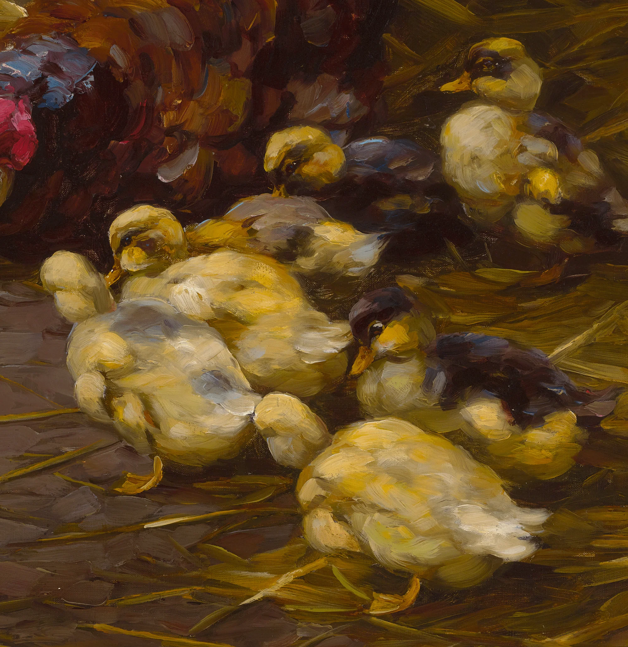 Ducklings and a Mother Hen by Alexander Koester - Image 4