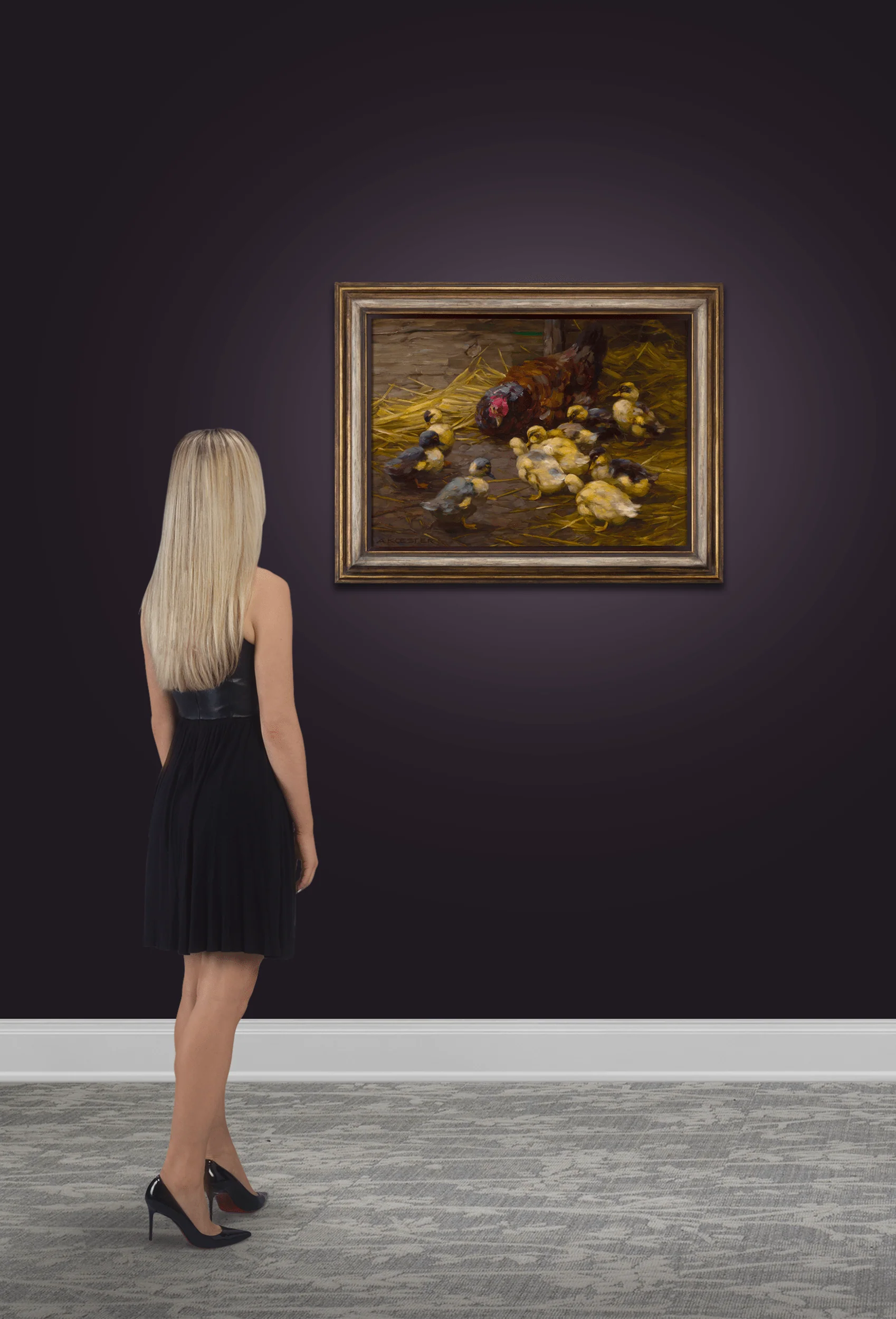 Ducklings and a Mother Hen by Alexander Koester - Image 6