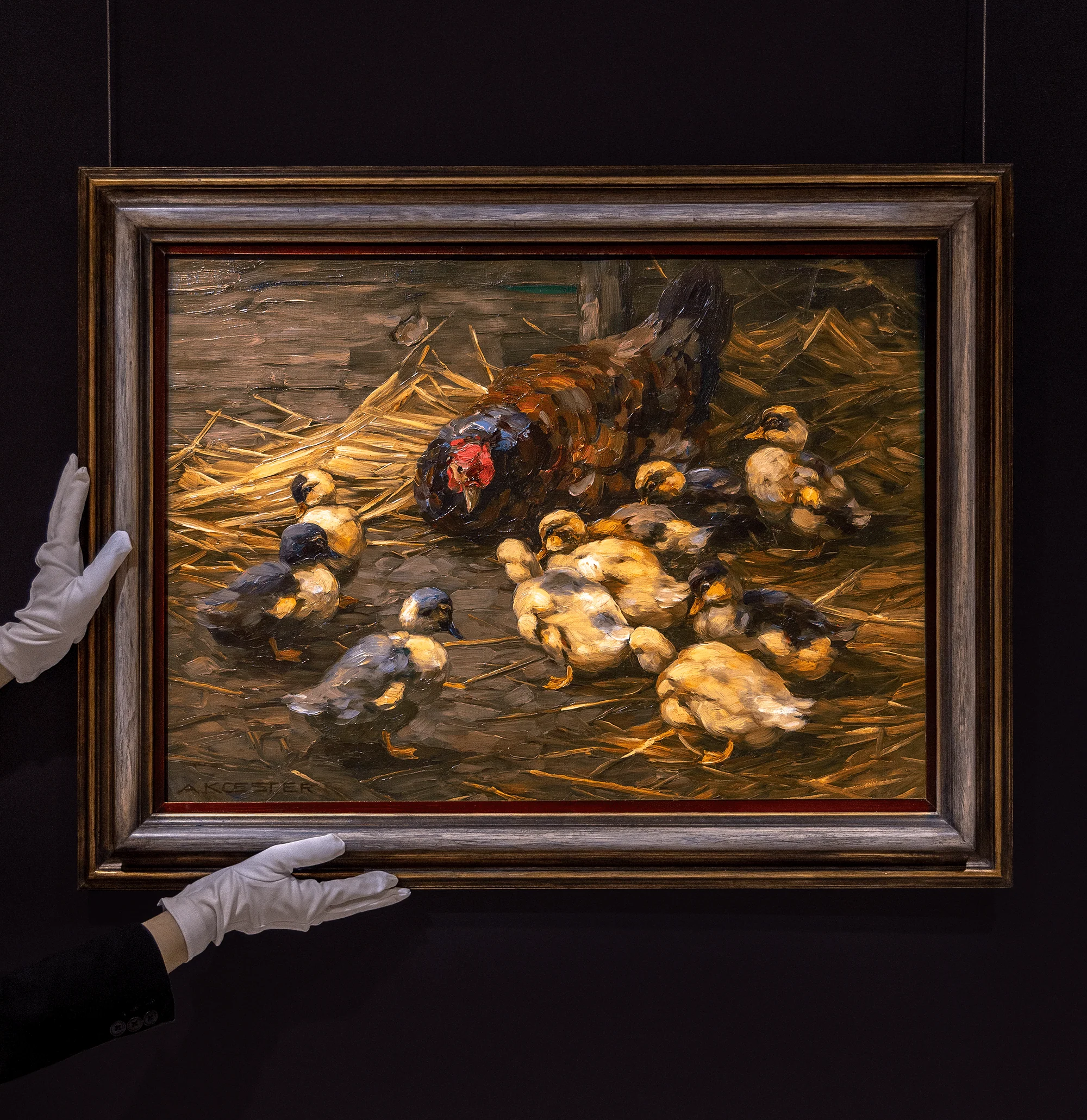 Ducklings and a Mother Hen by Alexander Koester - Image 7