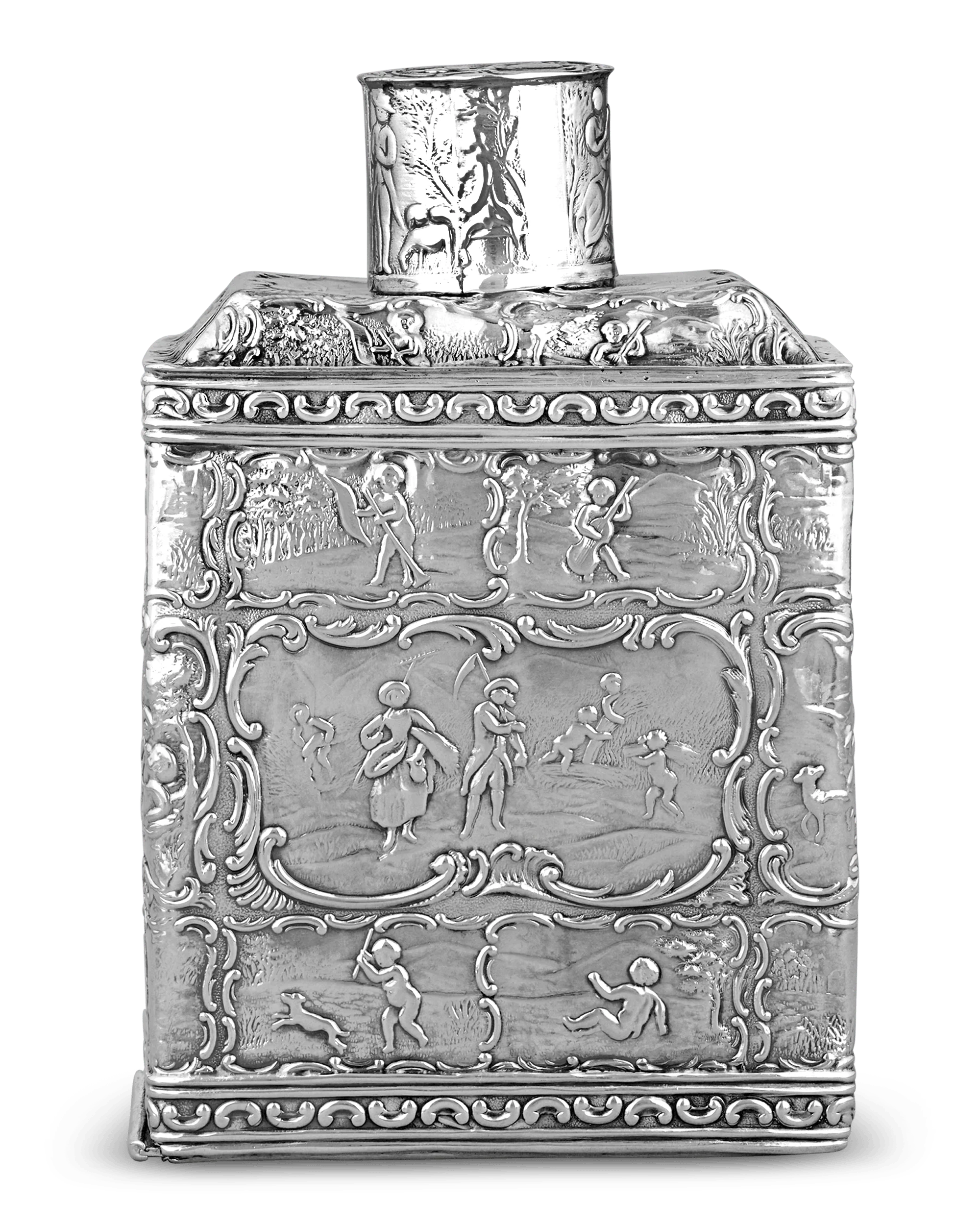 Dutch Rococo-Style Silver Tea Canister - Image 2