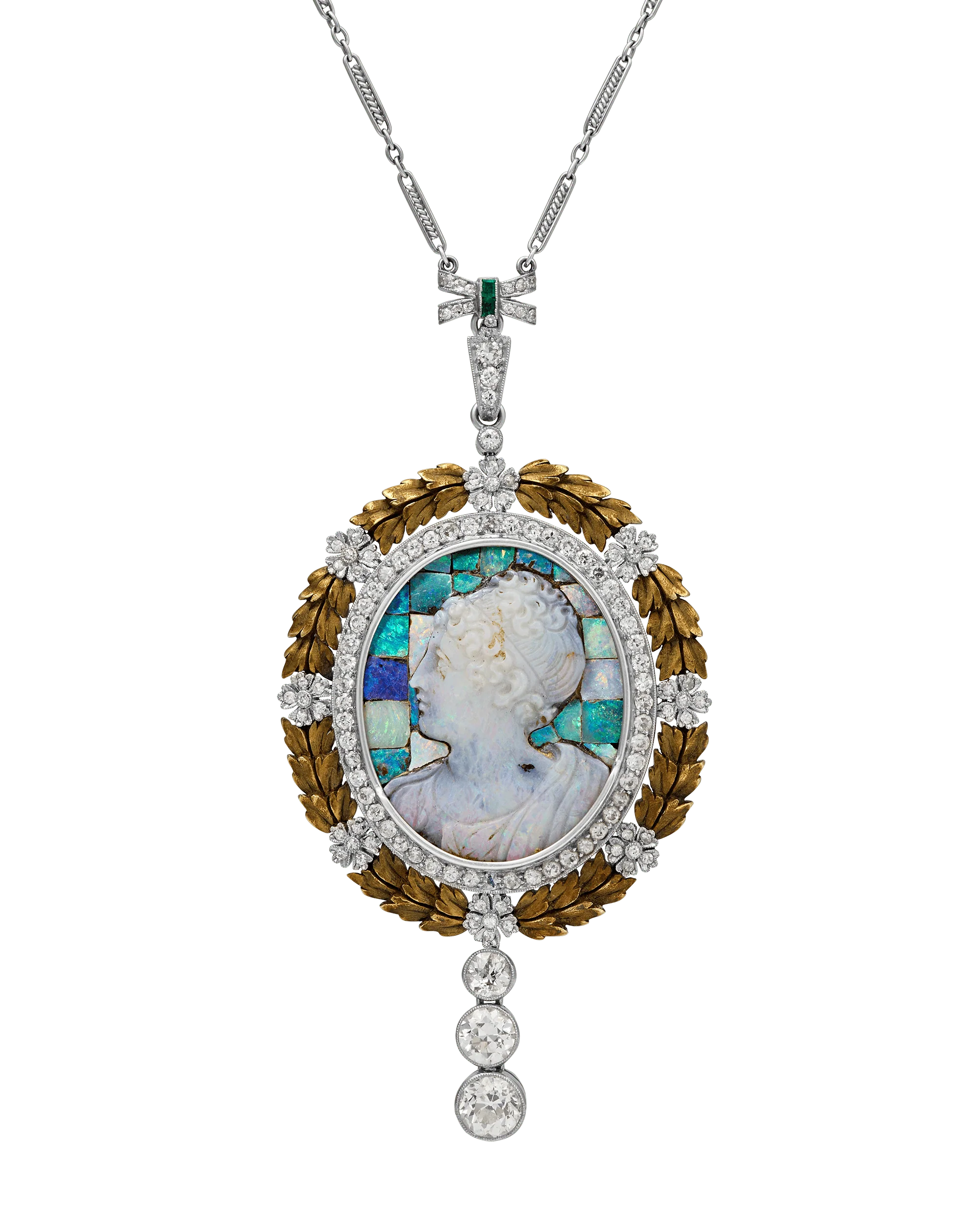 Edwardian Opal Cameo Pendant - Image 3