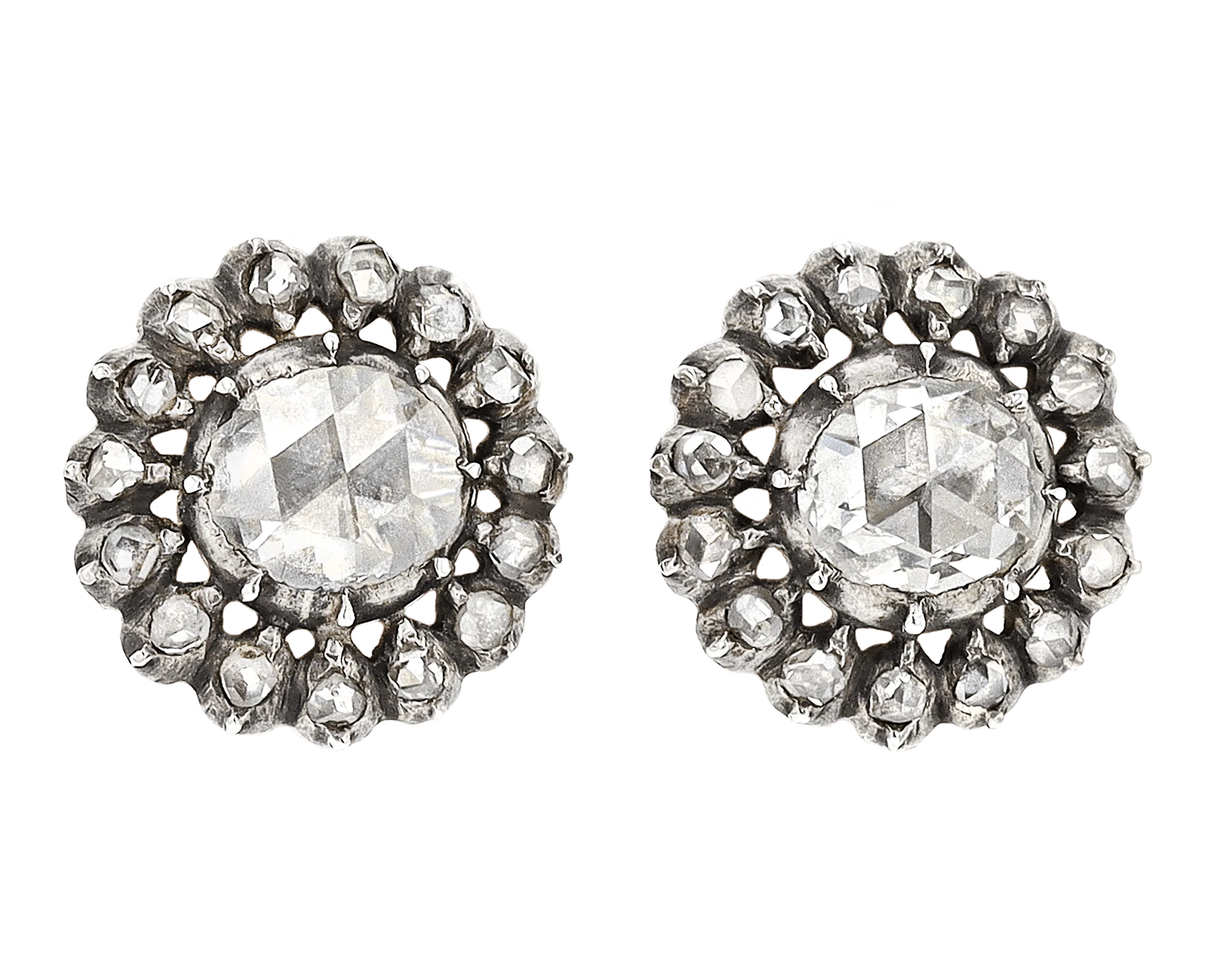 Edwardian Rose-Cut Diamond Earrings