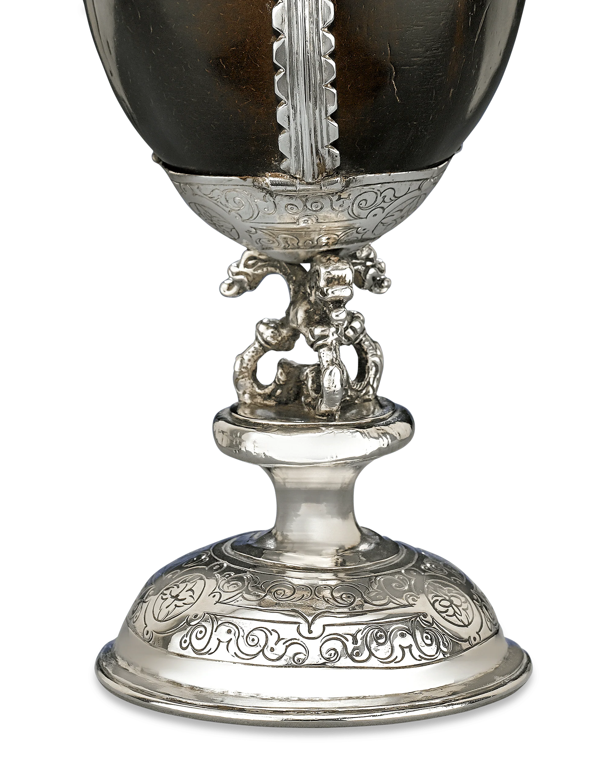 Elizabethan Silver Coconut Goblet - Image 3