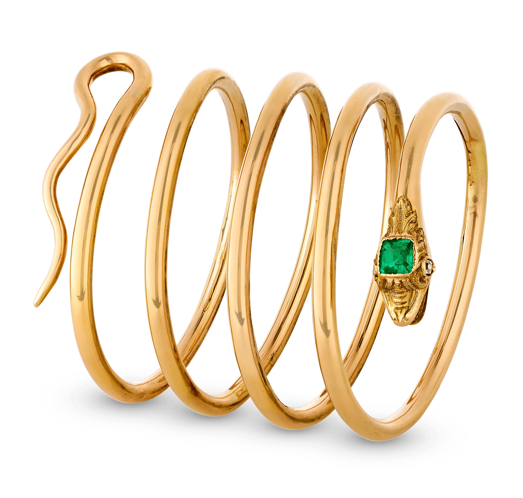 Emerald and Gold Snake Bracelet - Image 2